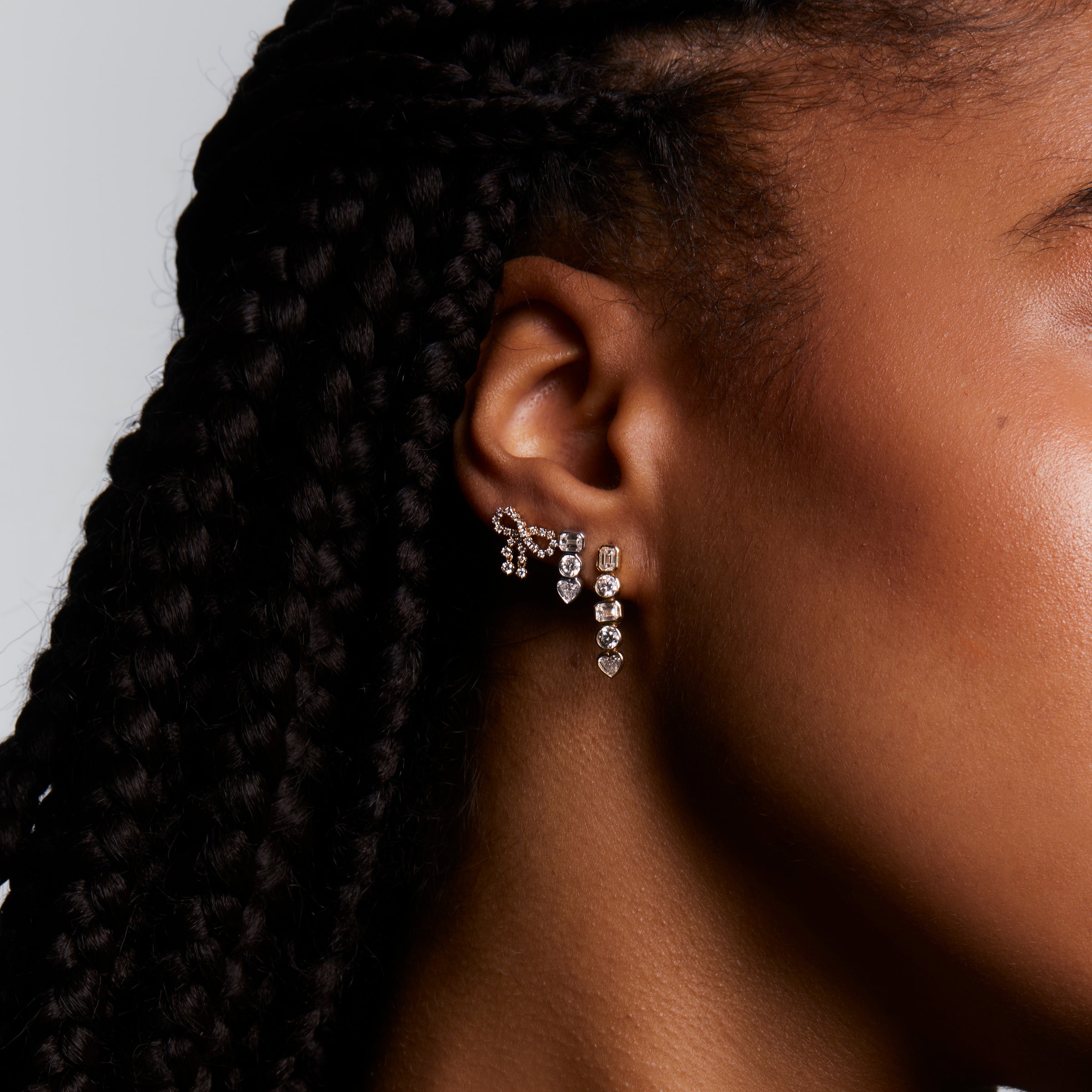 Grace Petite Diamond Bow Earrings