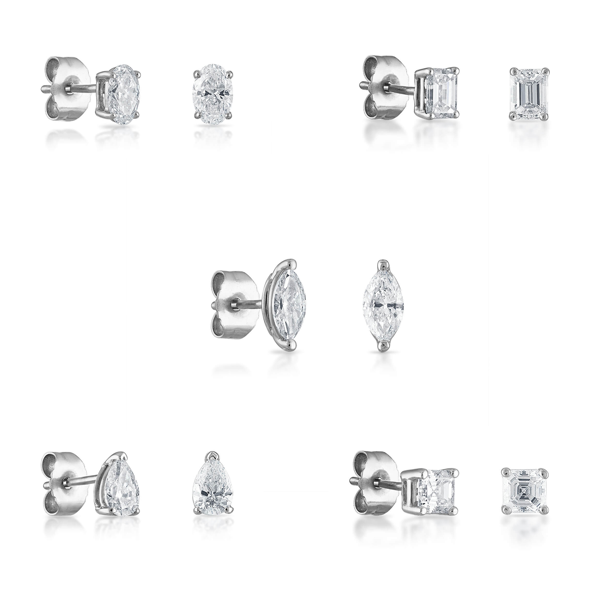 Asscher Diamond Stud Earrings