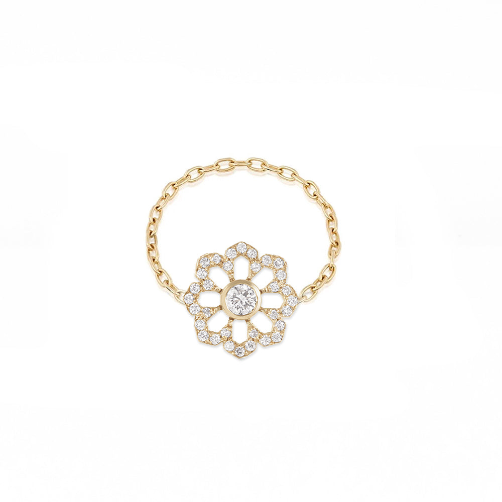 Chain Ring in Yellow Gold Size 7