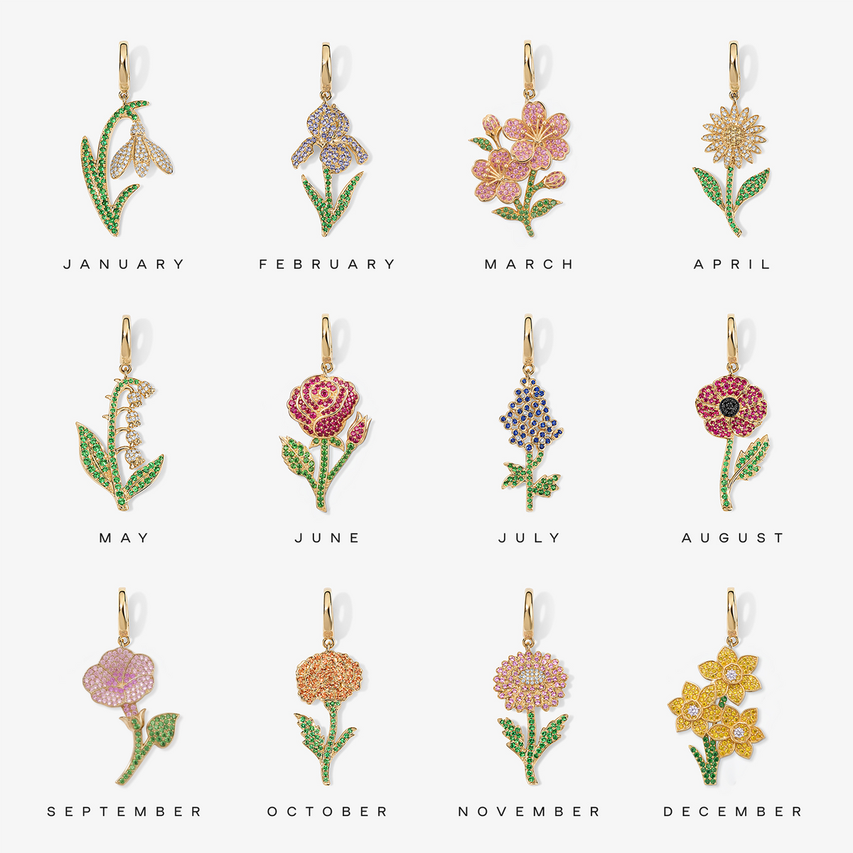 Large Token Narcissus Birth Flower Charm