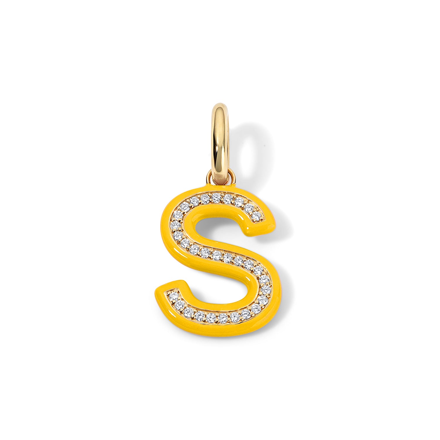 Enamel Pave Initial Charm