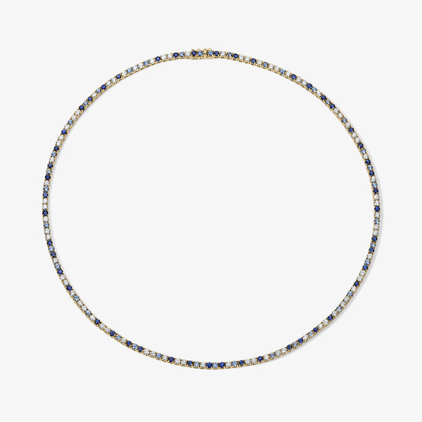 Grace Blue Sapphire and Diamond Tennis Necklace | Stephanie Gottlieb