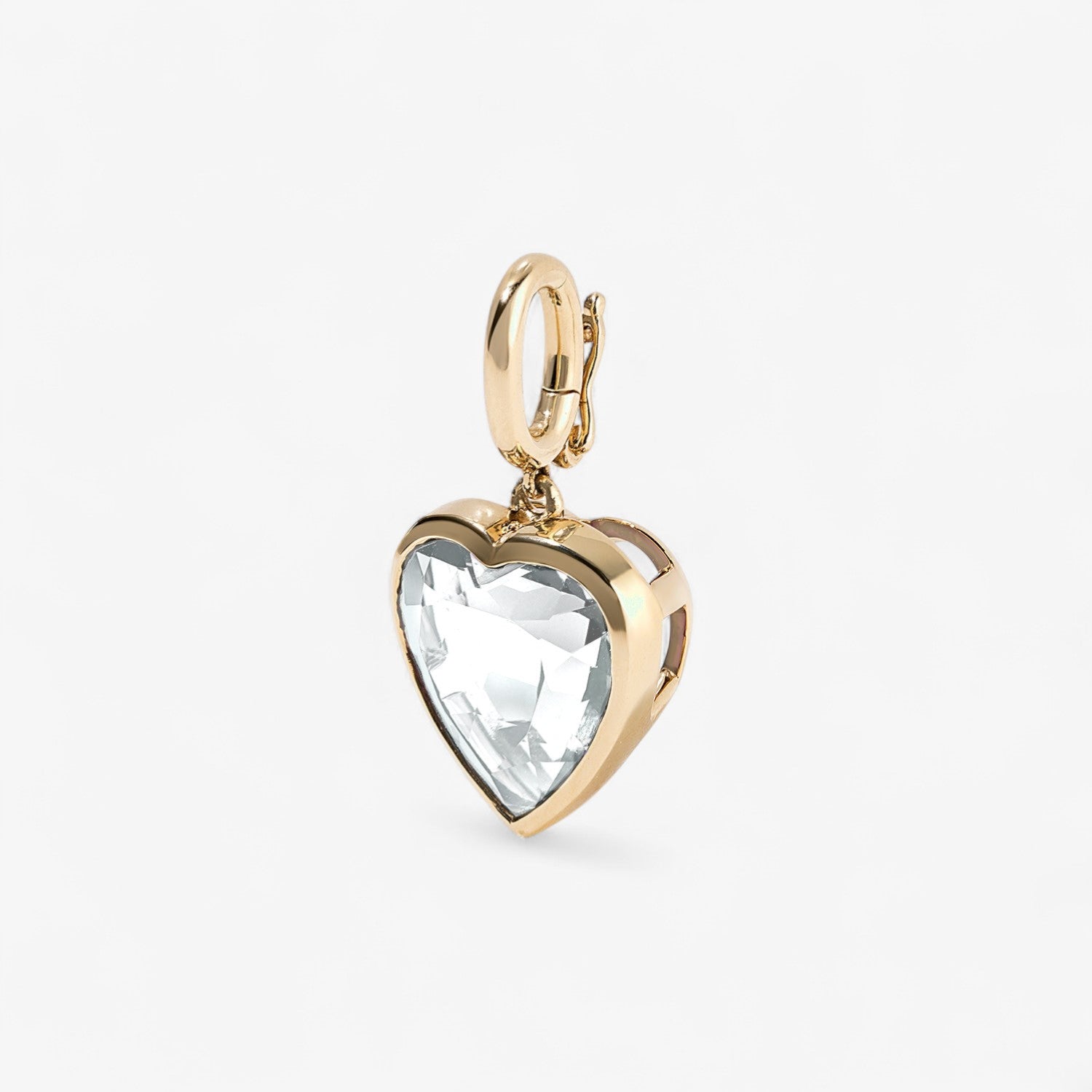 White Topaz Heart Charm