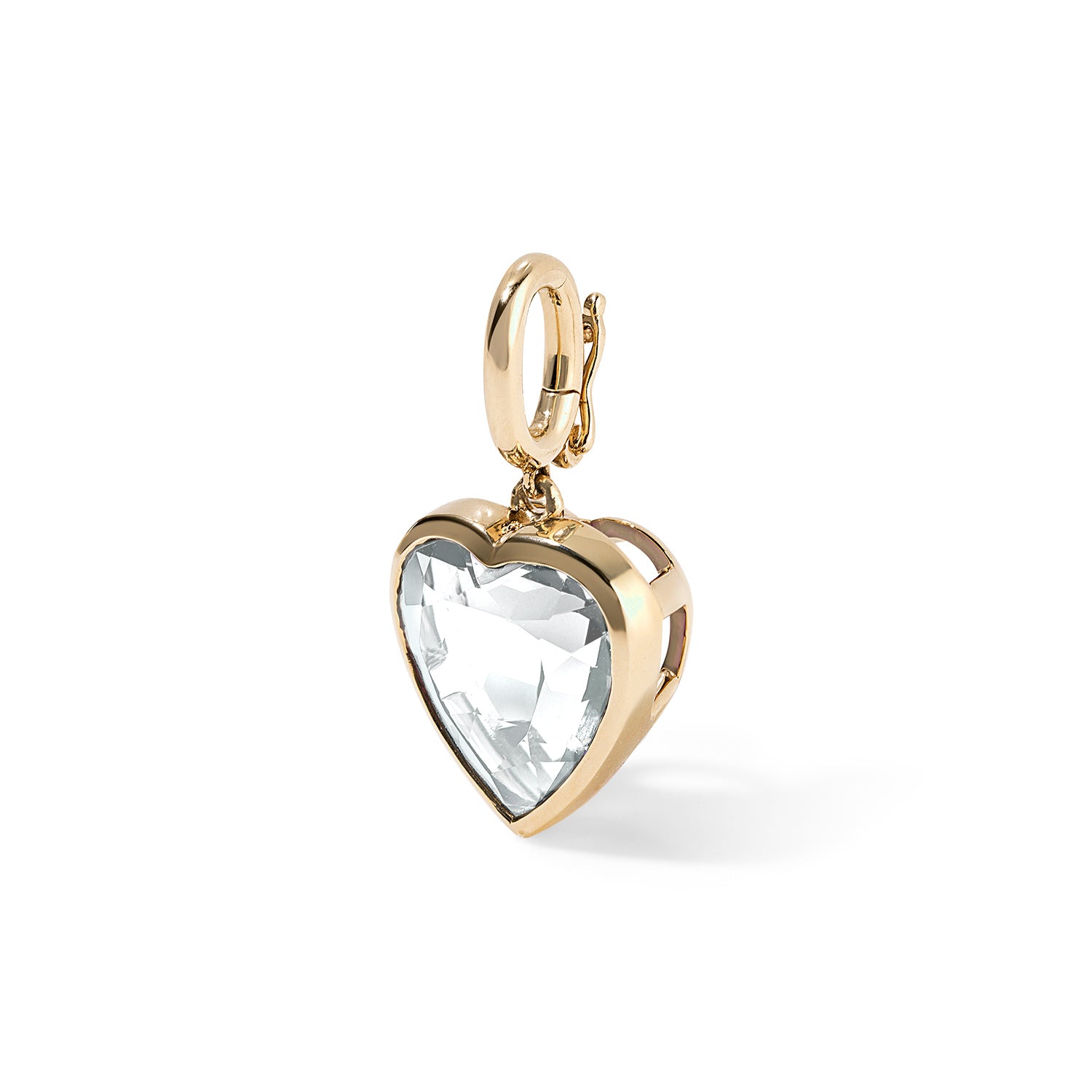 White Topaz Heart Charm