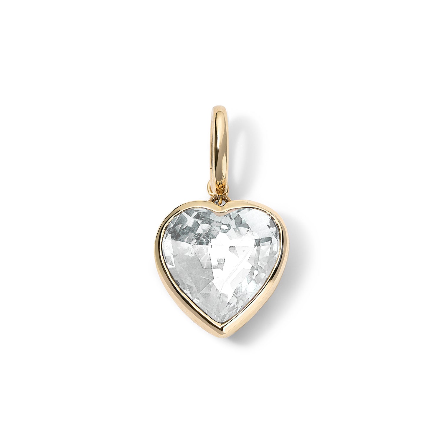 White Topaz Heart Charm