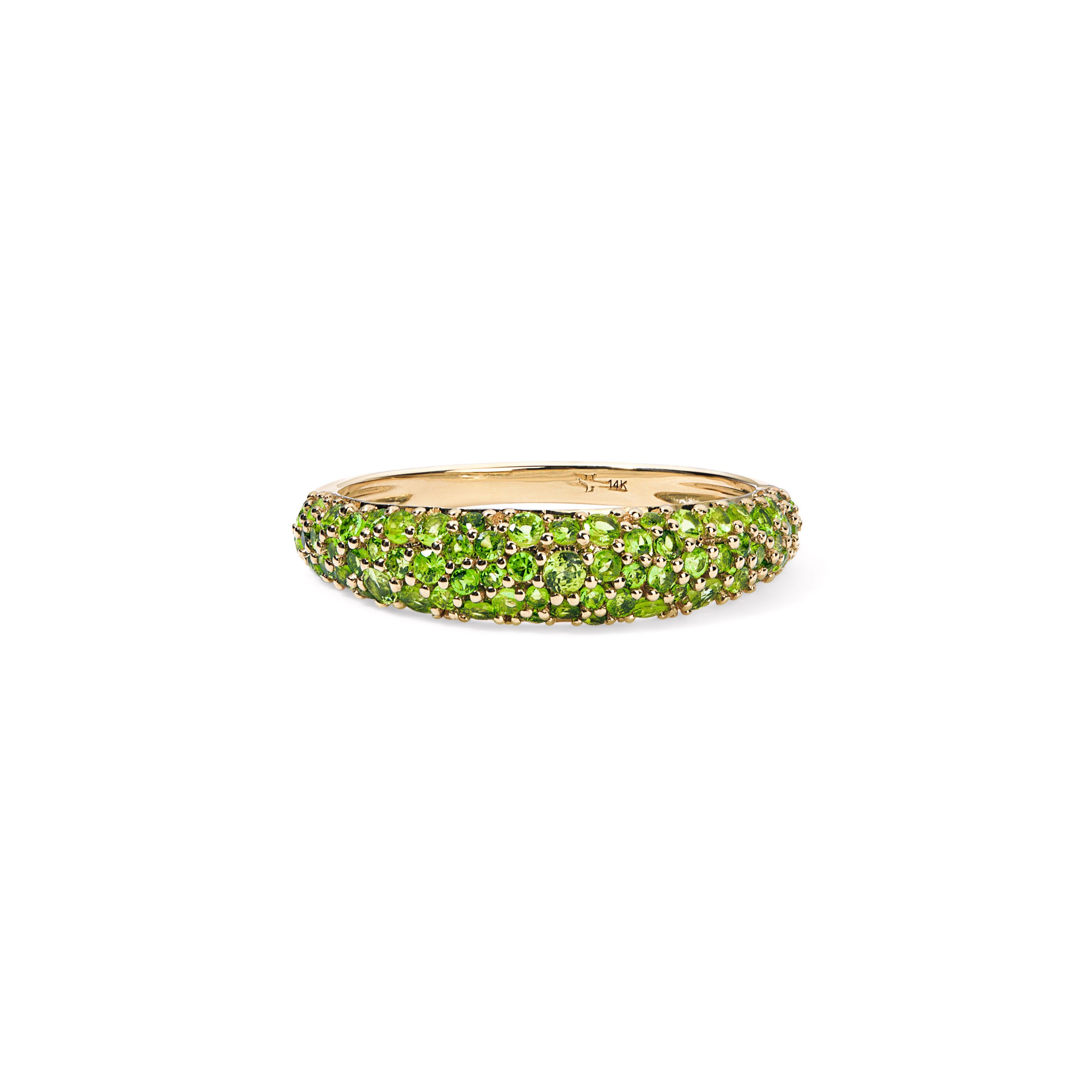 Green Tsavorite Pave Stack Ring