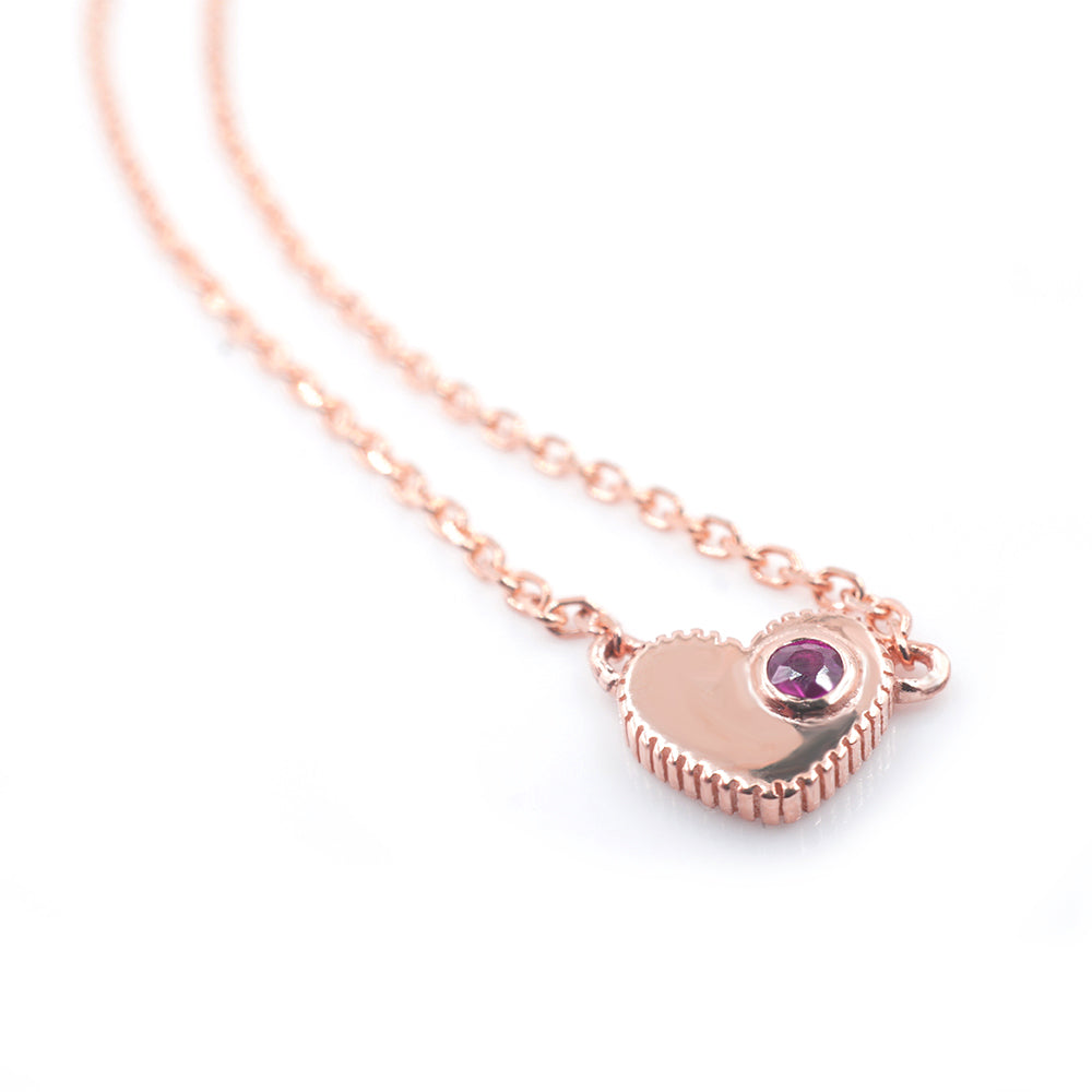 Daric Tiny Heart Necklace in Rose Gold