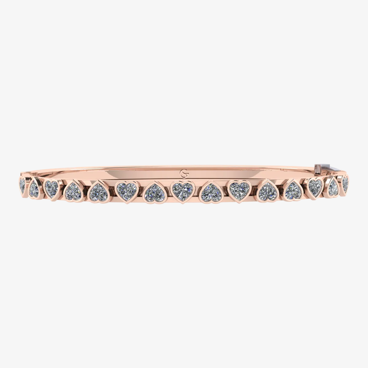 Petite Fancy Heart Slider Bangle™ 14K Rose Gold