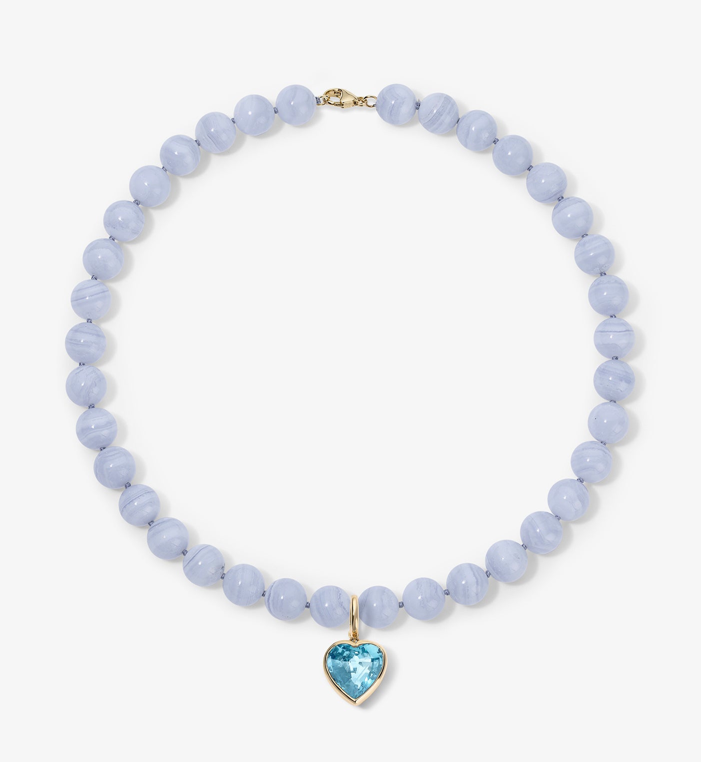 Kendall Blue Lace Agate Beaded Necklace