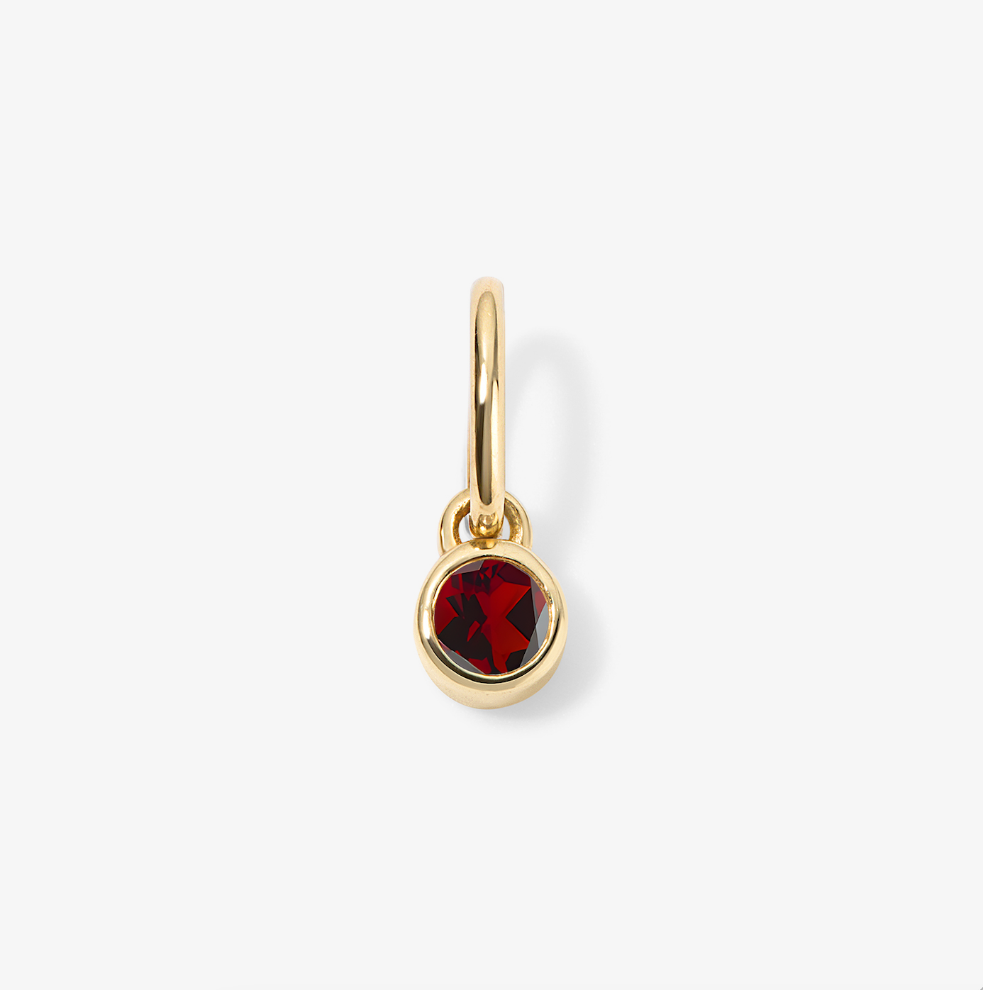 Margot Garnet Birthstone Bezel Charm 14K Yellow Gold Mini