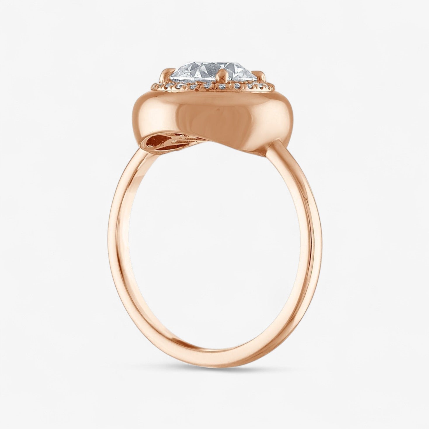 1.20ct Round Diamond Button Engagement Ring