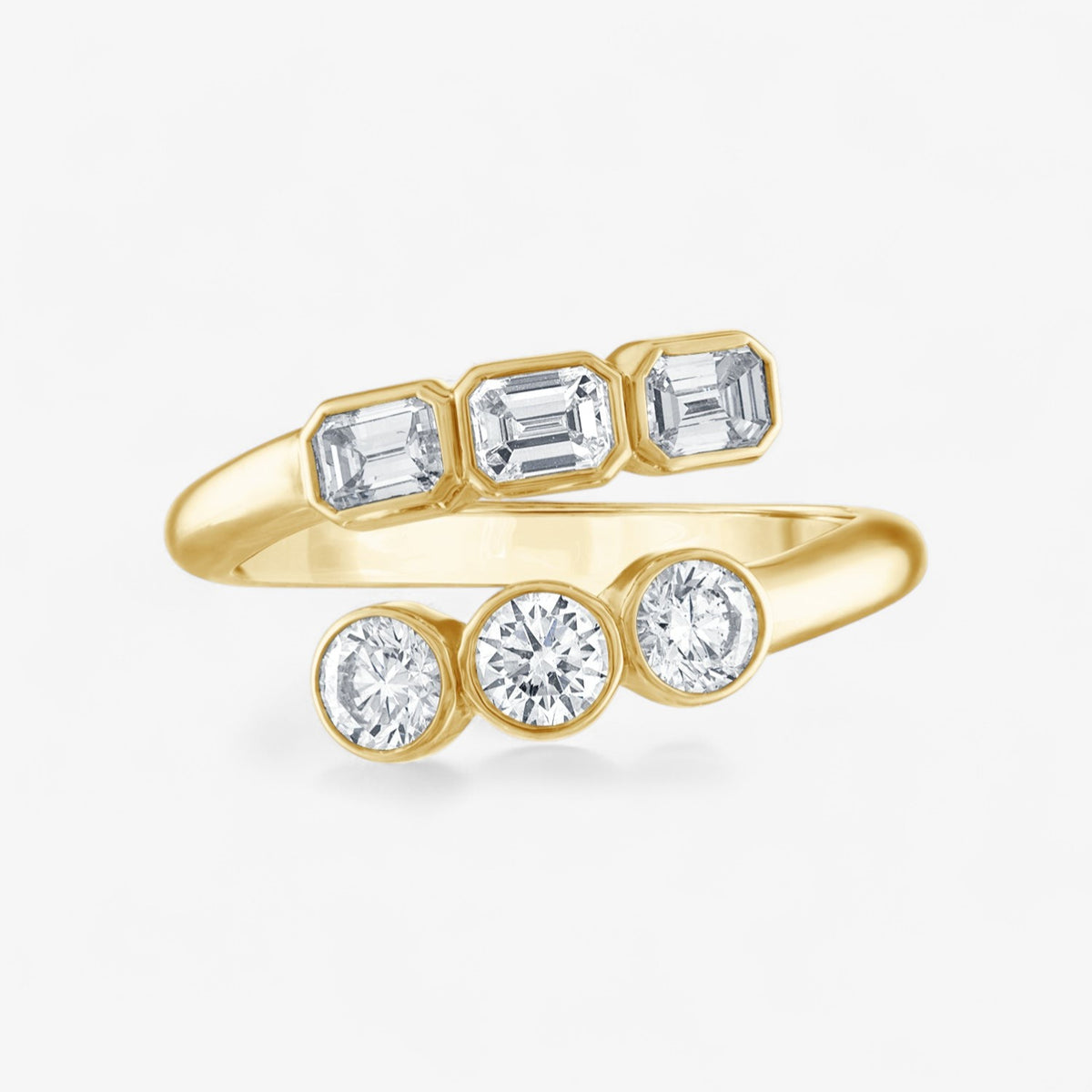 Undecided Round and Emerald Bypass Ring | Stephanie Gottlieb