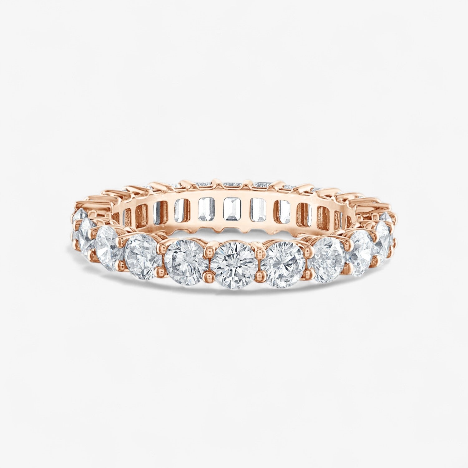 Round Diamond Scalloped Eternity Band