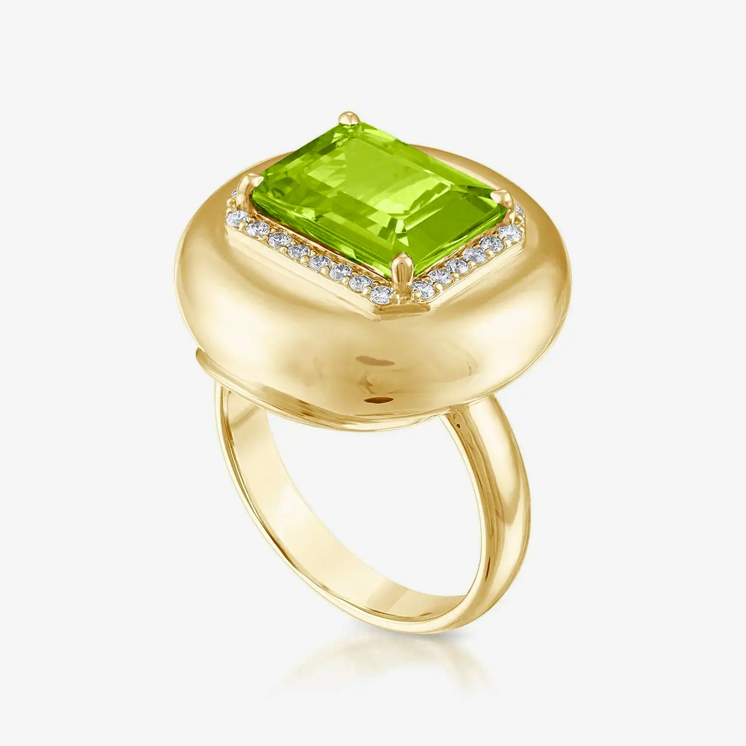 Peridot Candy Button Emerald Ring