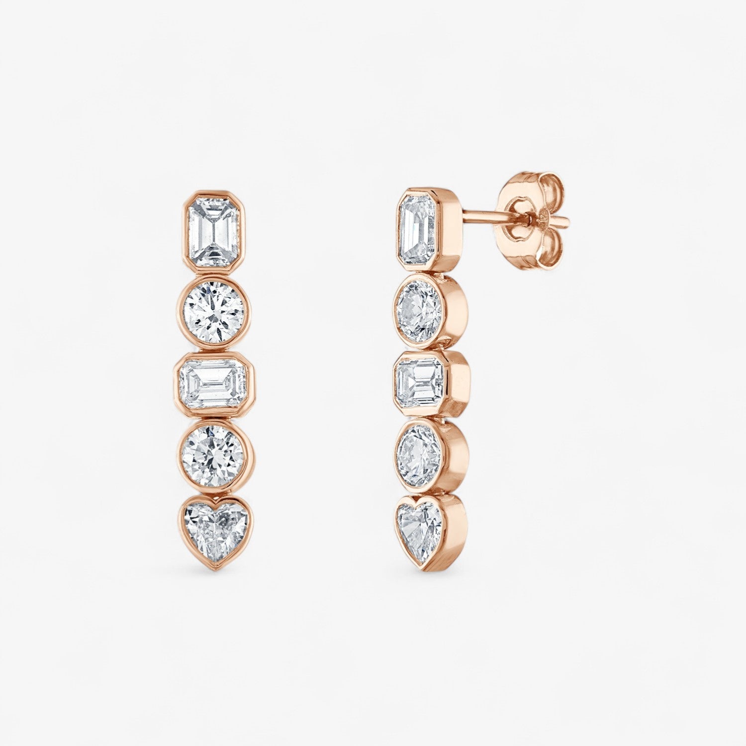 Fancy Bezel Bar Earring