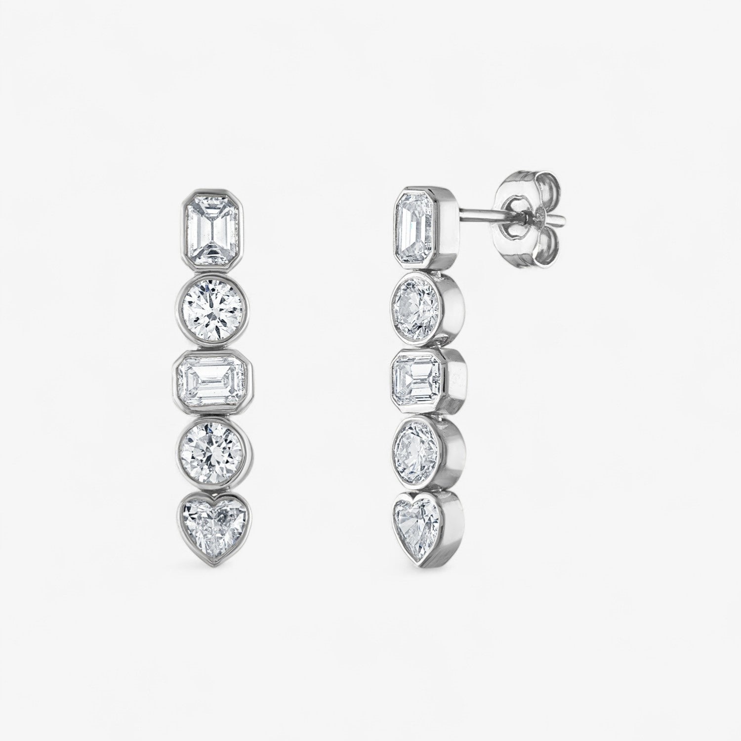 Fancy Bezel Bar Earring