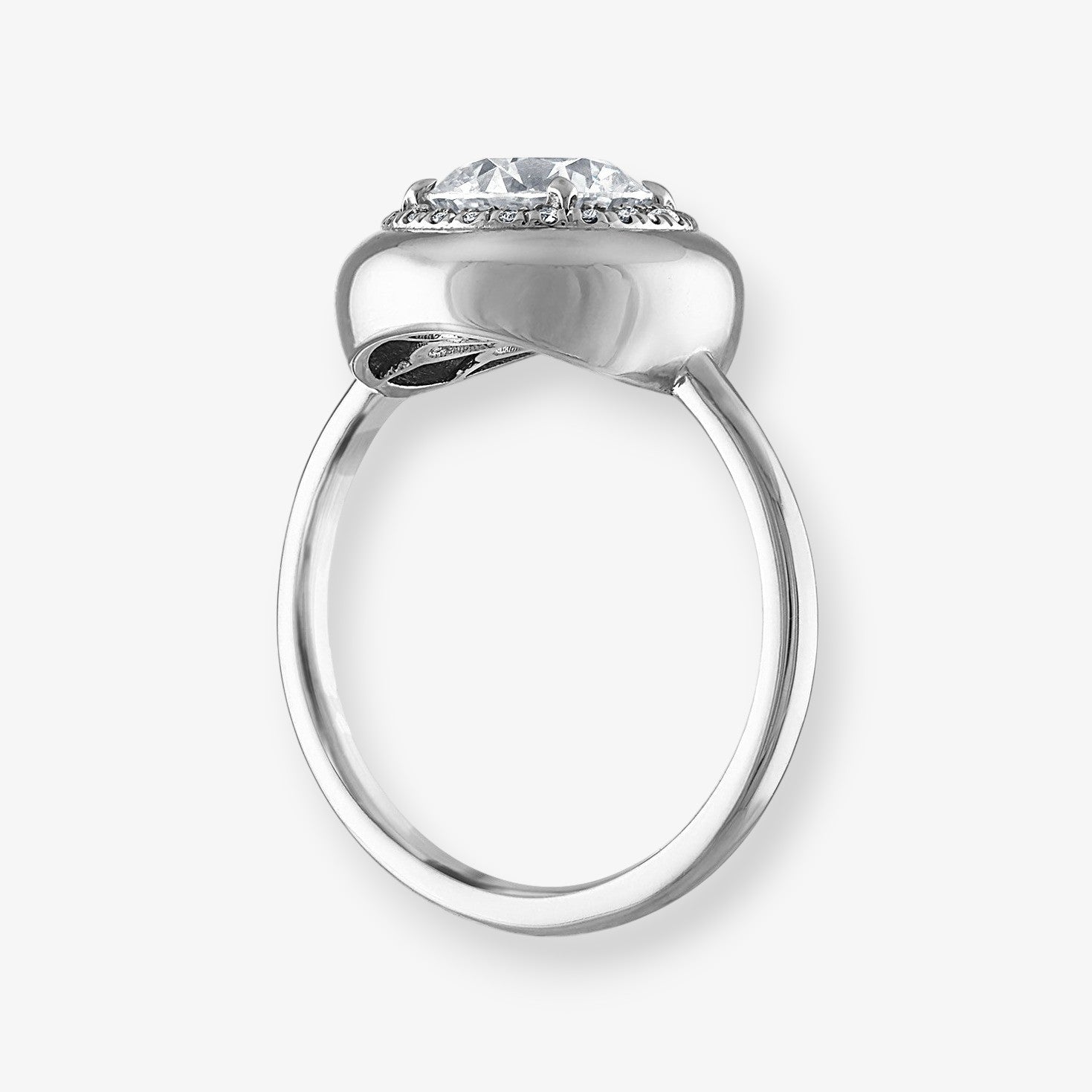 1.23ct Round Diamond Button Engagement Ring
