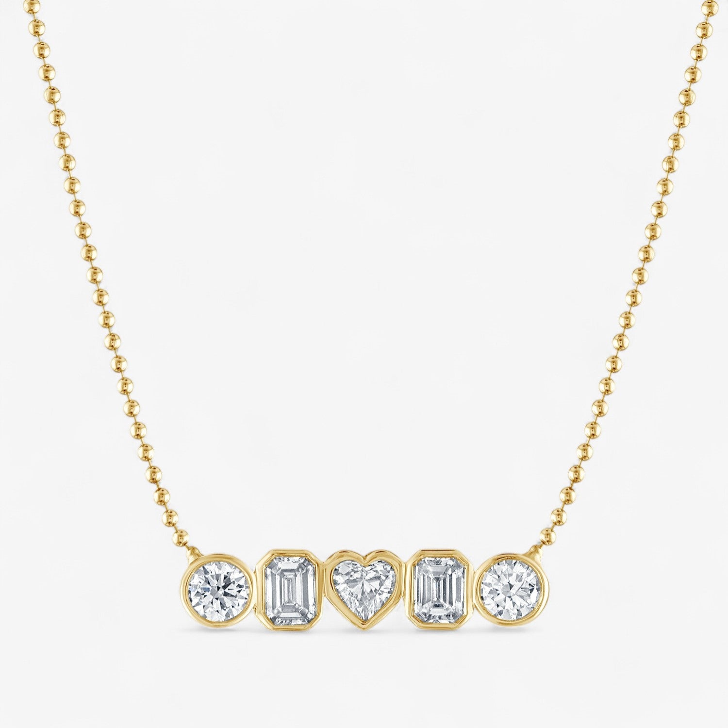 Fancy Bezel Bar Necklace