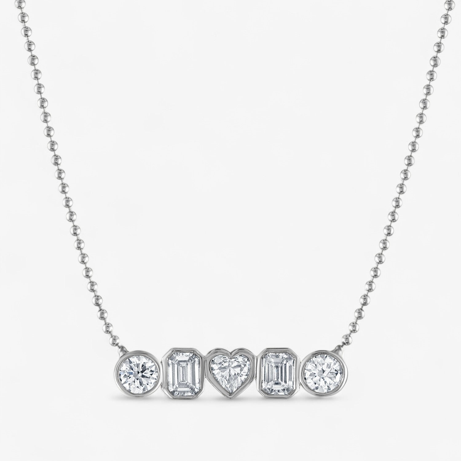 Fancy Bezel Bar Necklace