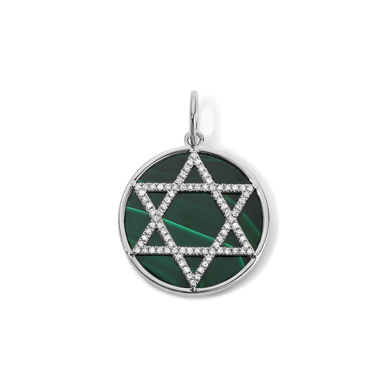 Malachite Star of David Pendant