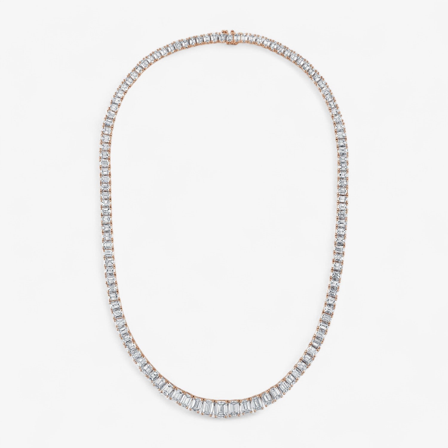 Graduated Emerald Cut Tennis Necklace