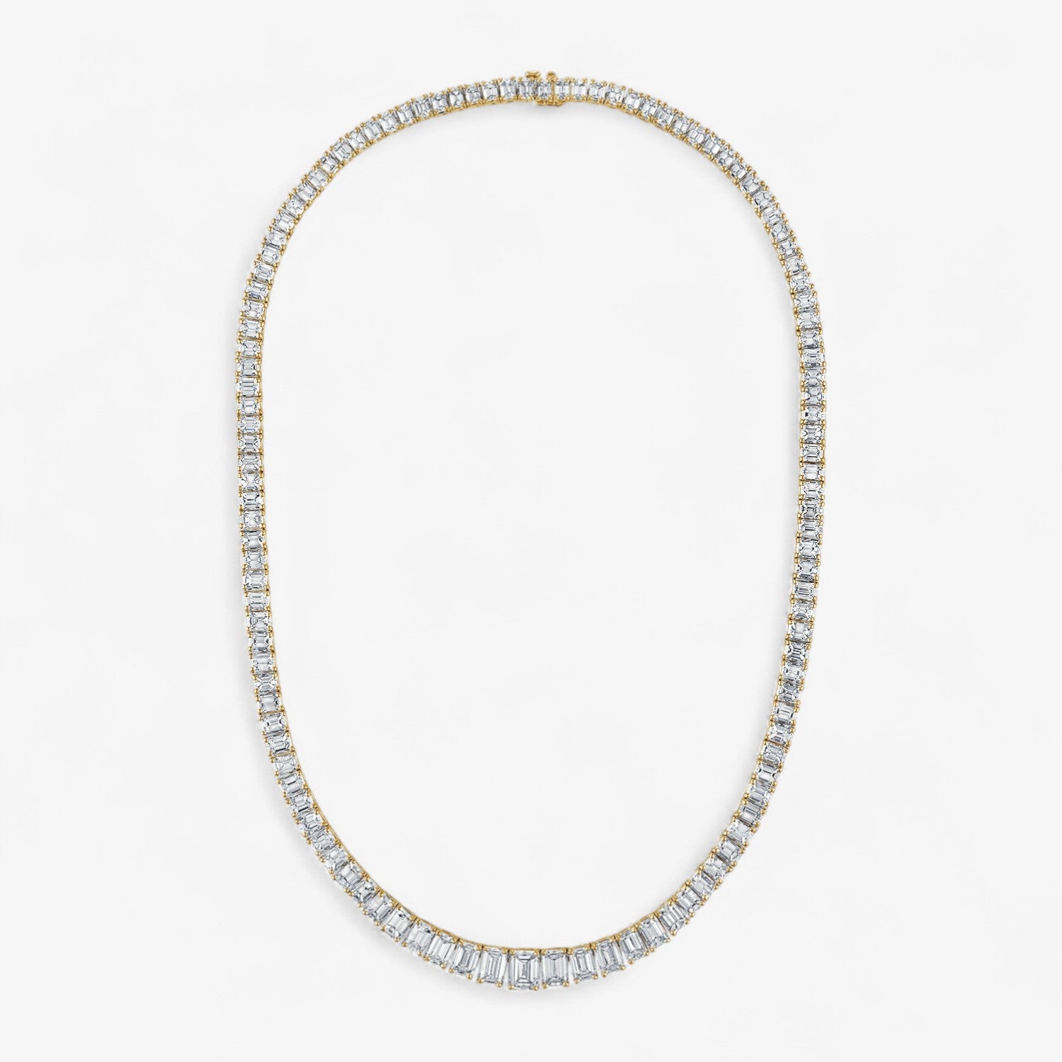 Graduated Emerald Cut Tennis Necklace
