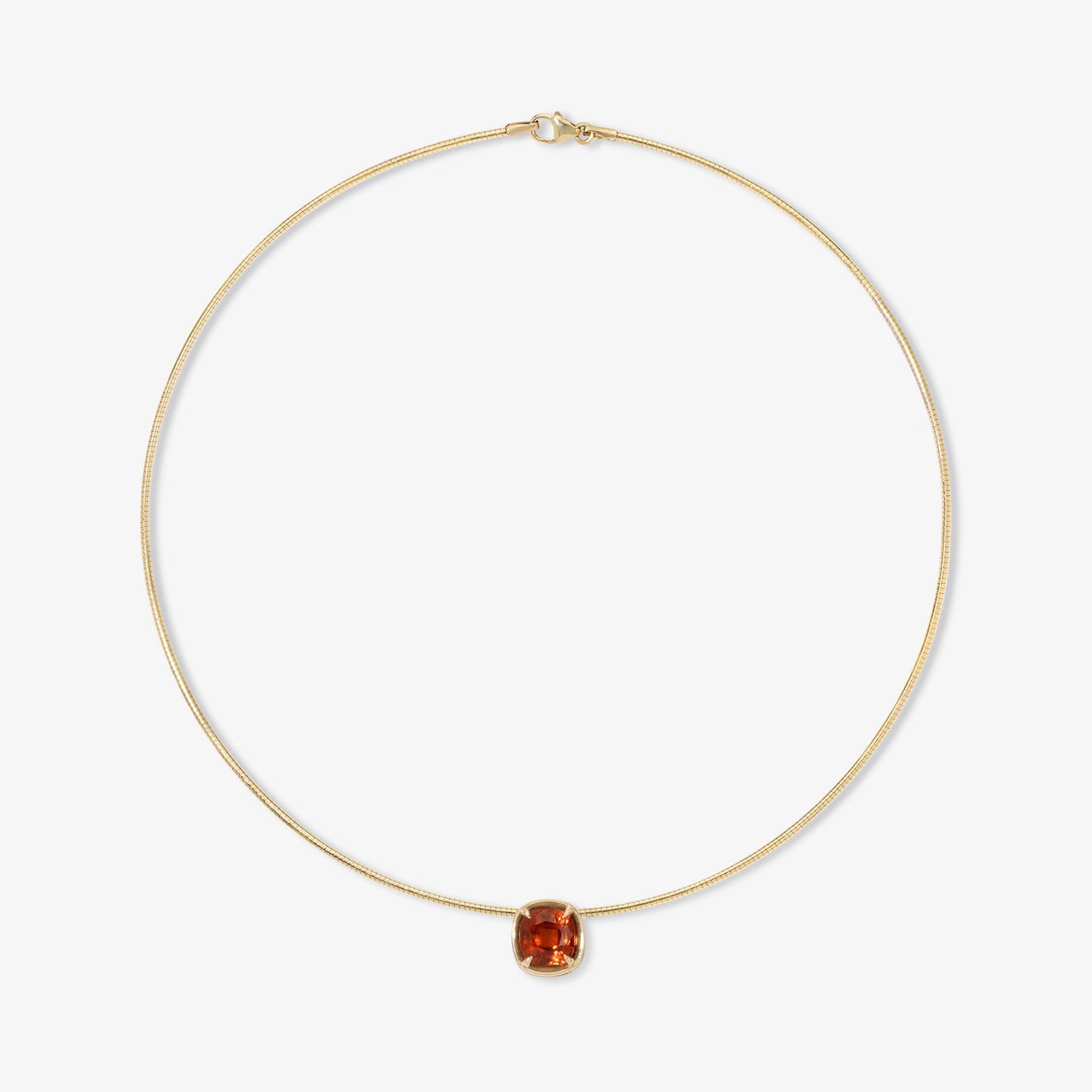 Margot Hessonite Orange Garnet Cushion Cut Necklace