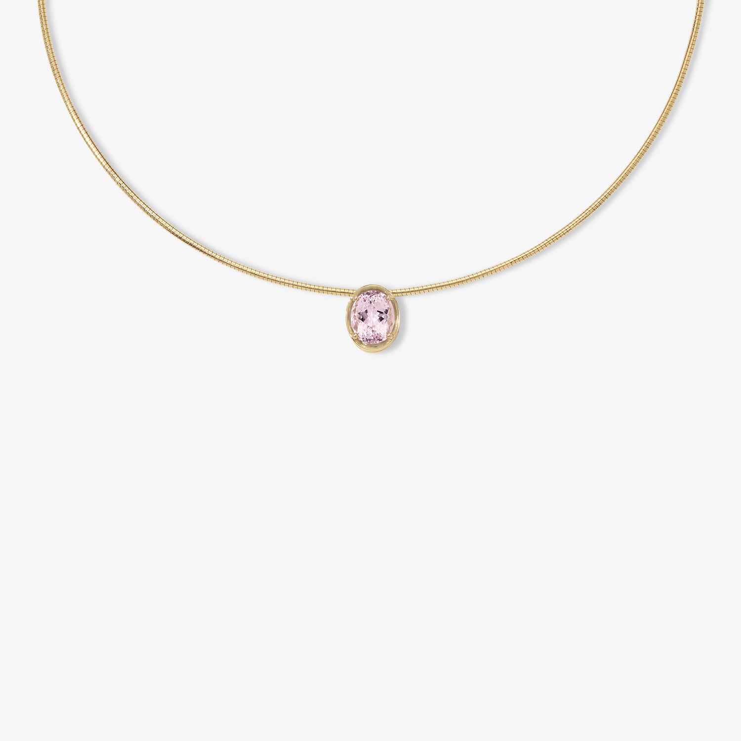 Margot Pink Morganite Oval Cut Necklace