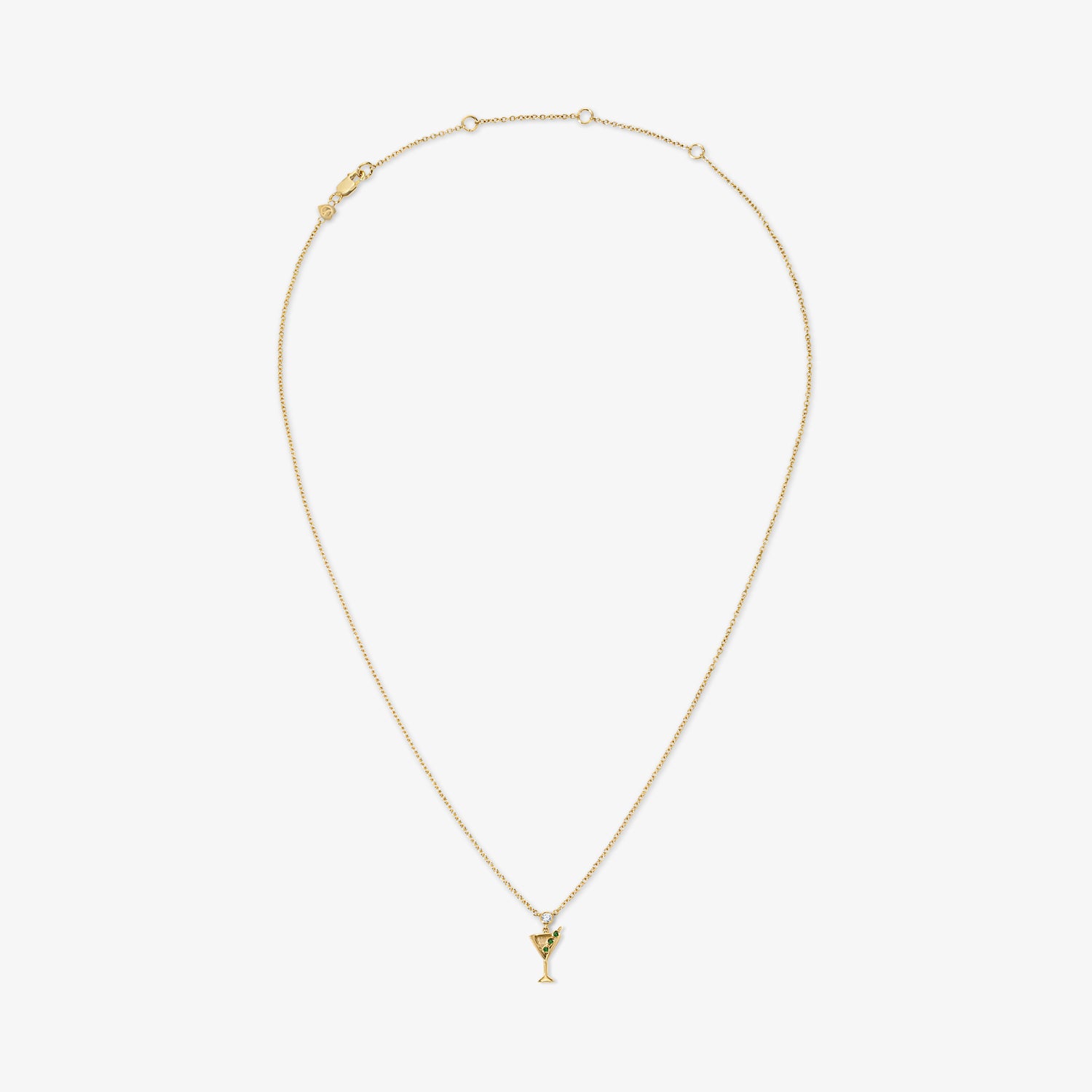 Cocktail Martini Glass Chain Necklace