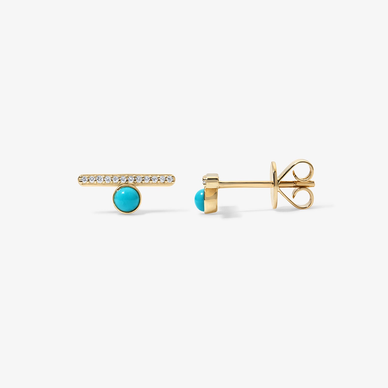 Dakota Turquoise Diamond Bar Studs