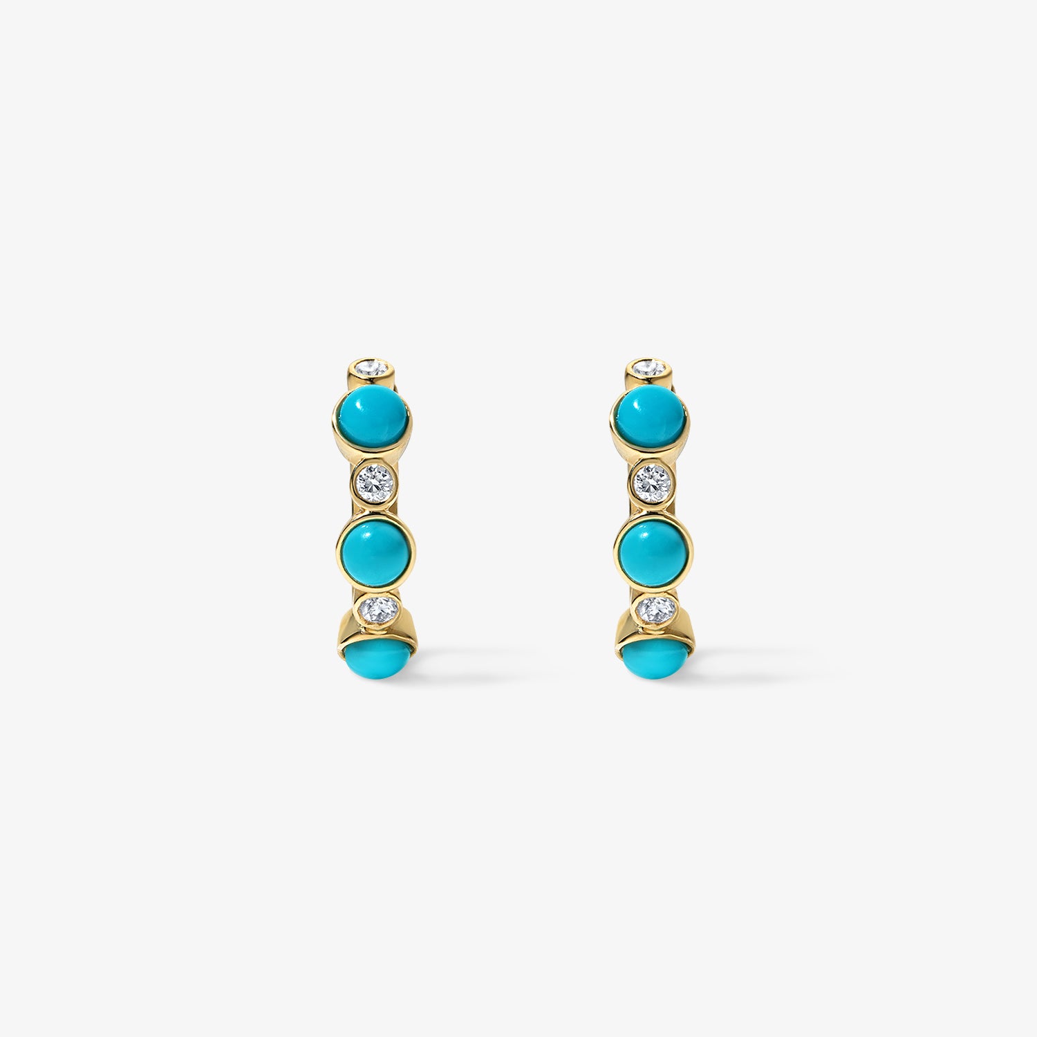 Dakota Turquoise Mini Huggie 14K Yellow Gold