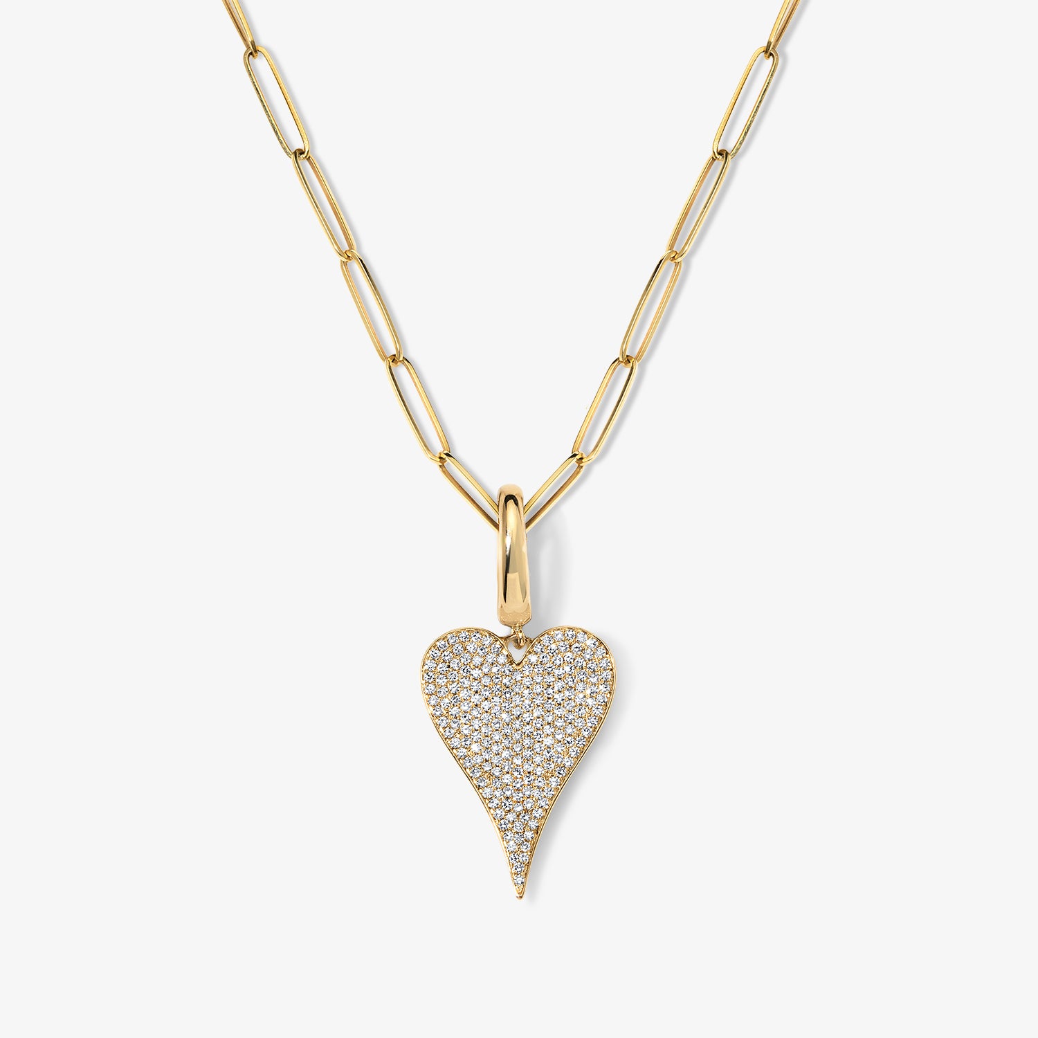Medium Token Pave Heart Charm