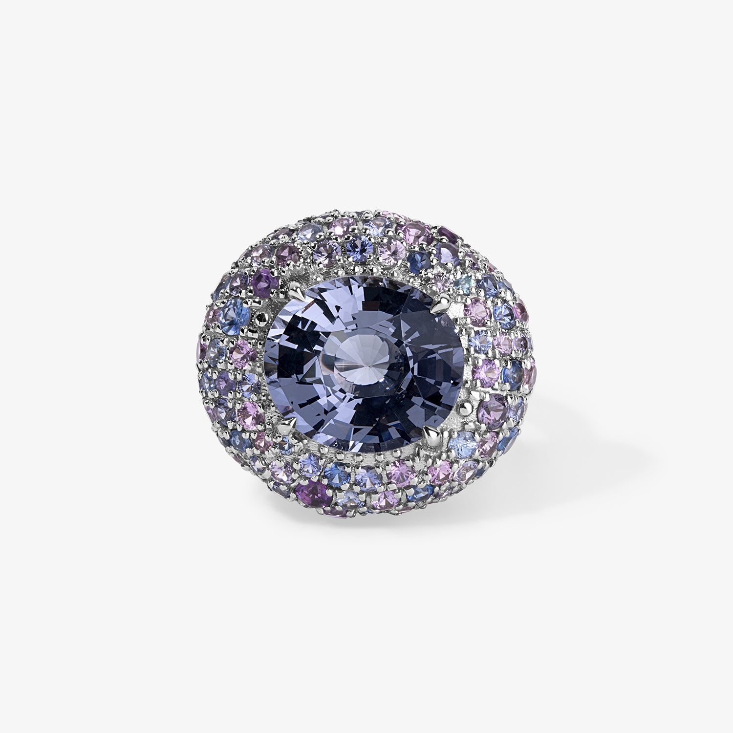 Candy Button Purple Spinel Bombe Ring