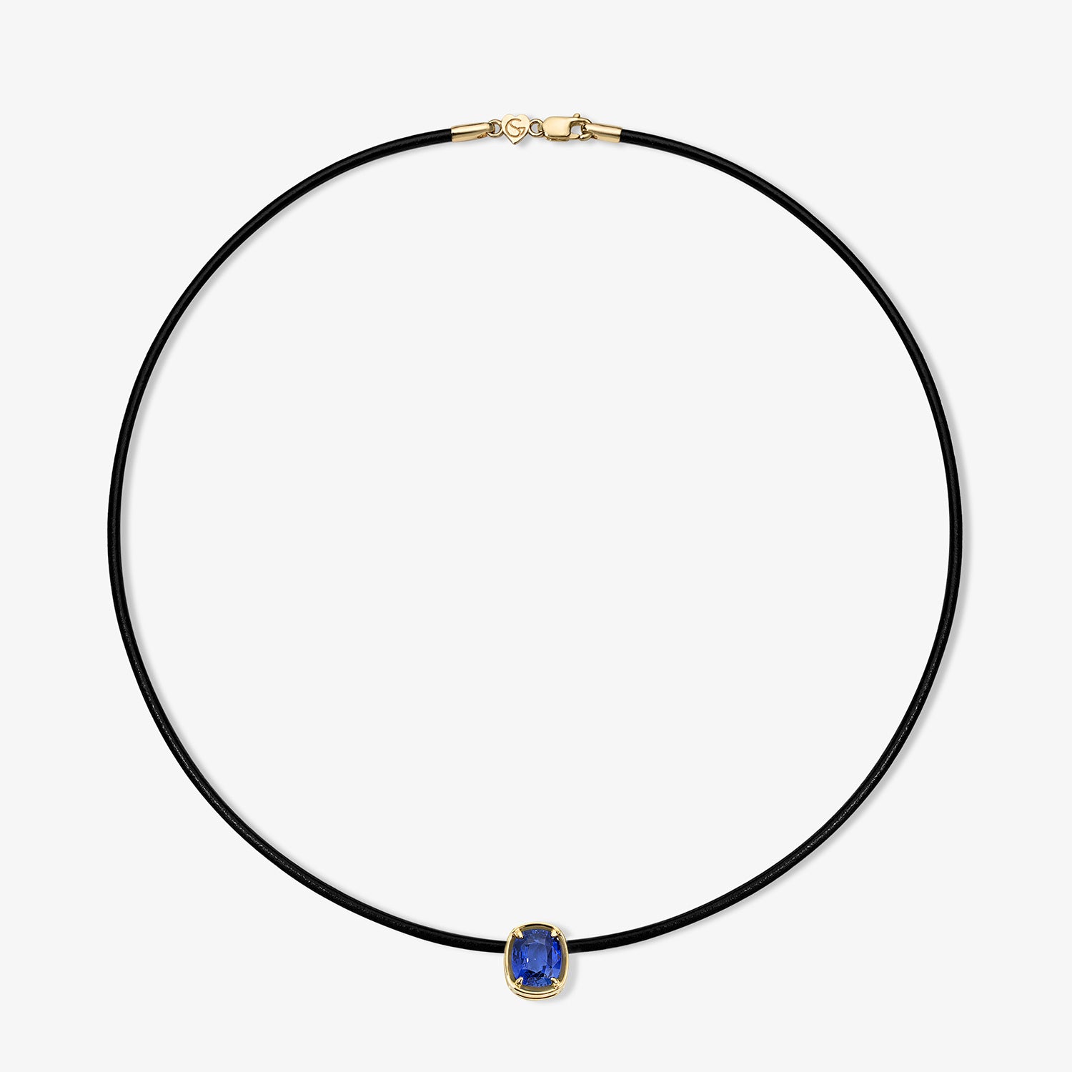 Margot Blue Sapphire Cushion Cut Necklace