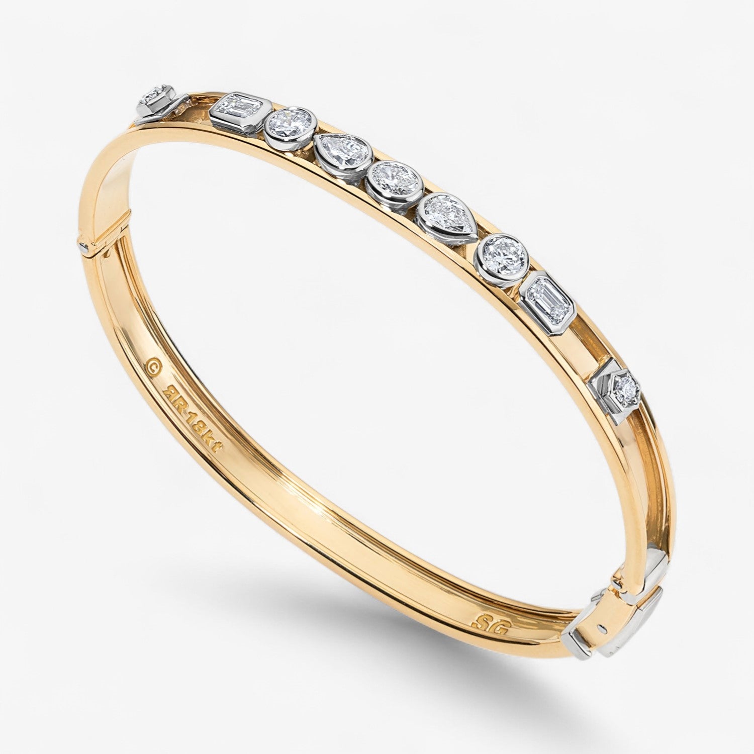 Fancy Bezel Diamond Slider Bangle™