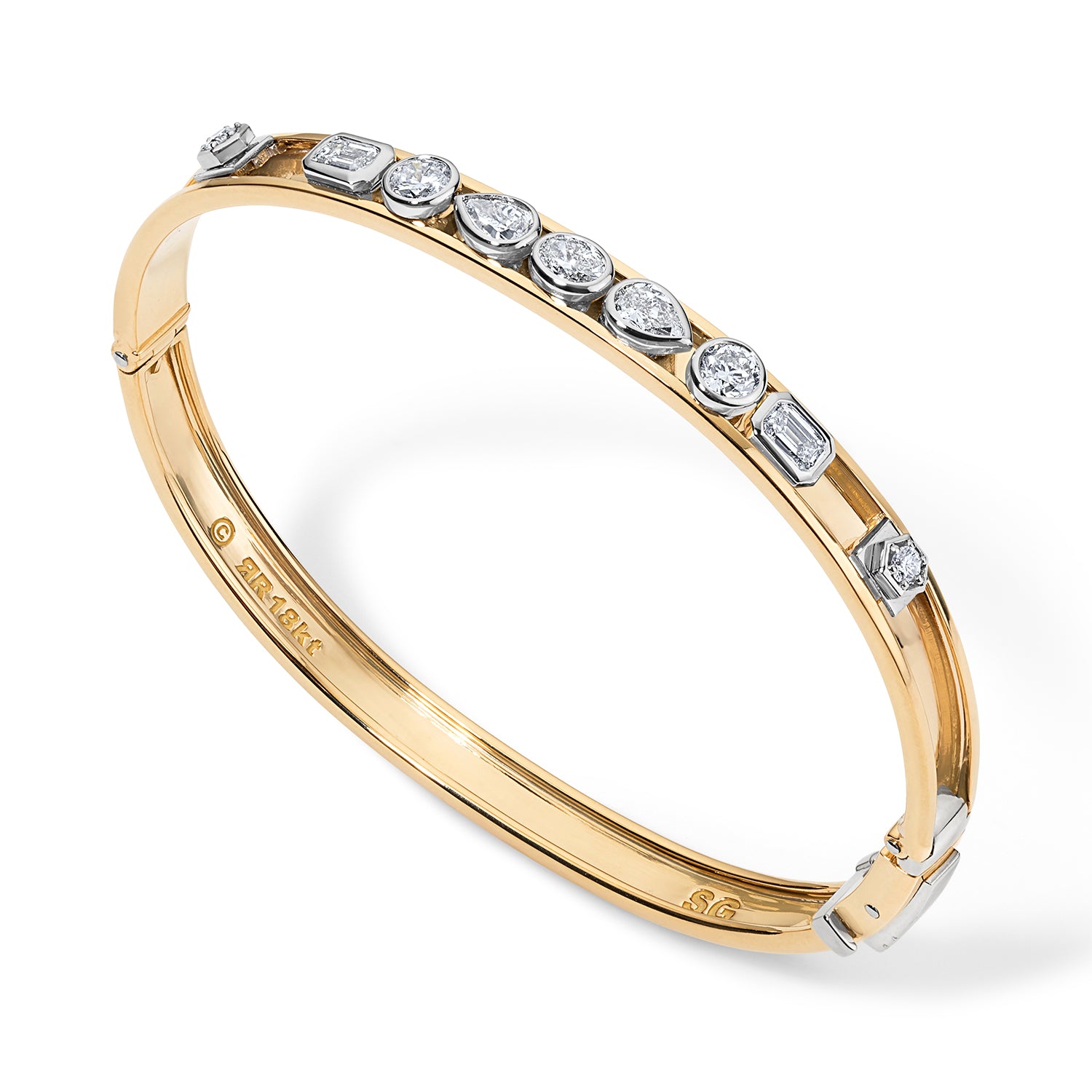 Fancy Bezel Diamond Slider Bangle™