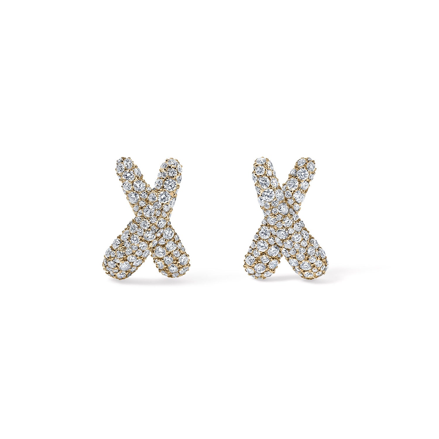 Diamond Crossover Earrings