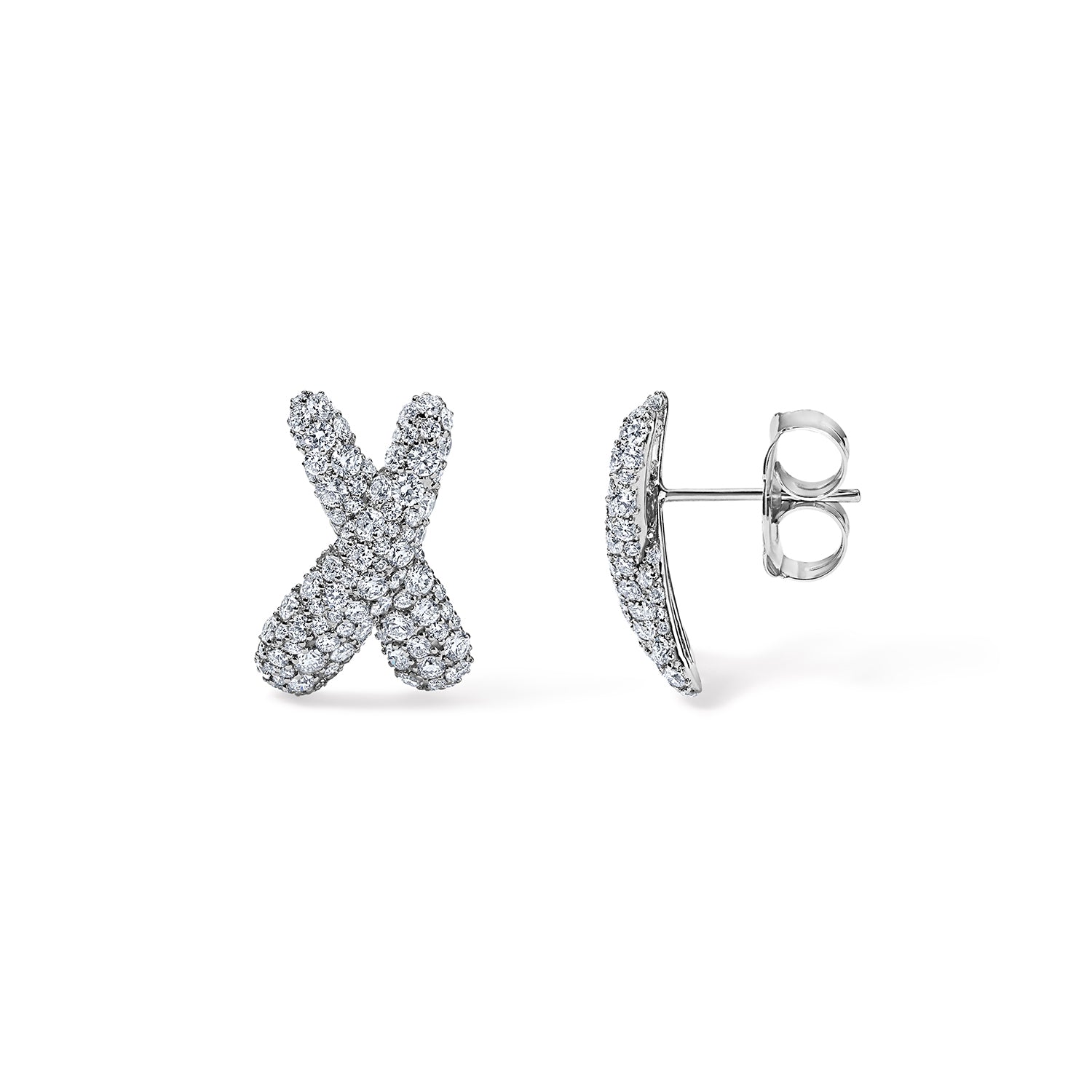 Diamond Crossover Earrings