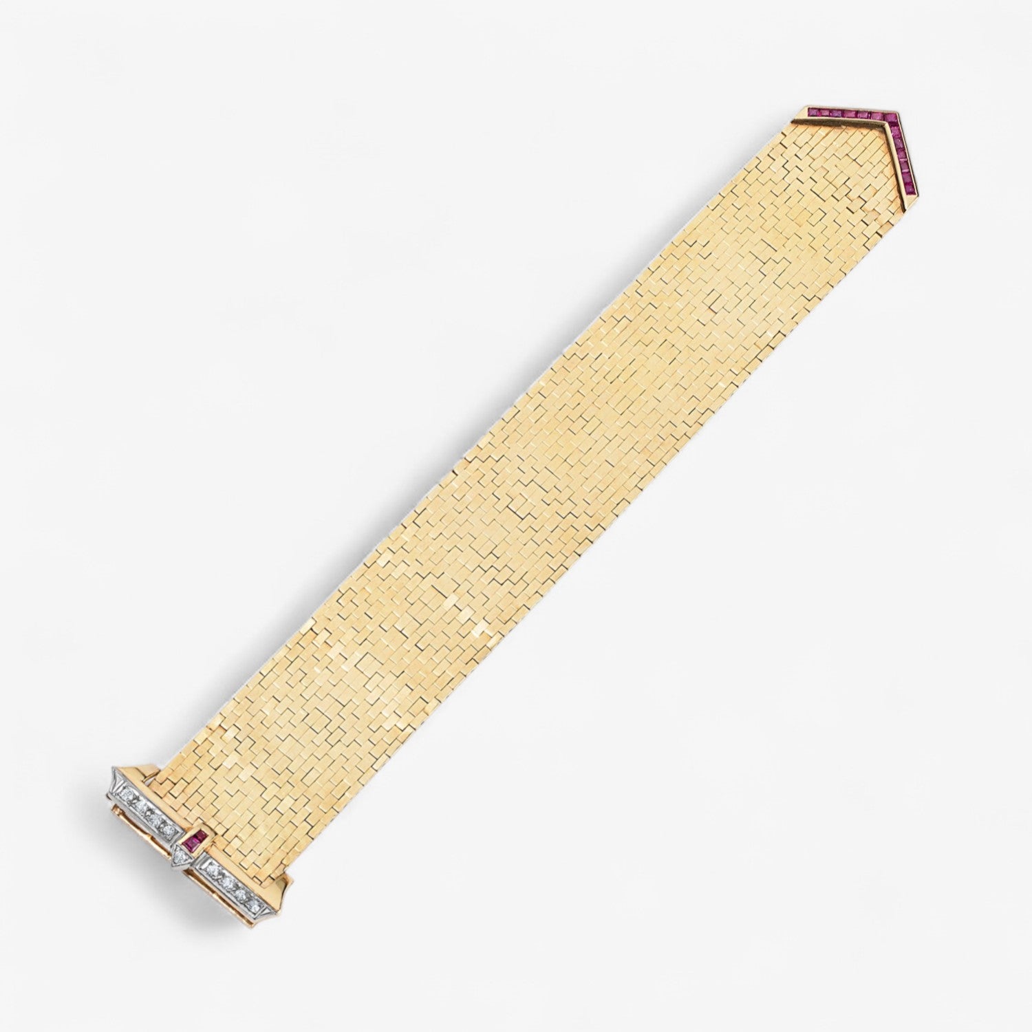 Diamond and Rubies Belt Buckle Bracelet