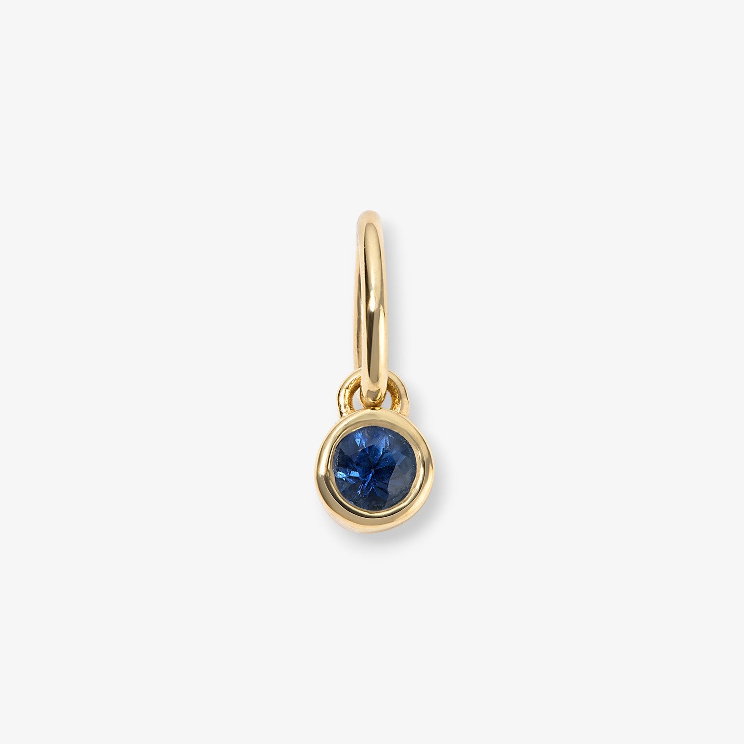 Margot Blue Sapphire Birthstone Bezel Charm 14K Yellow Gold Mini