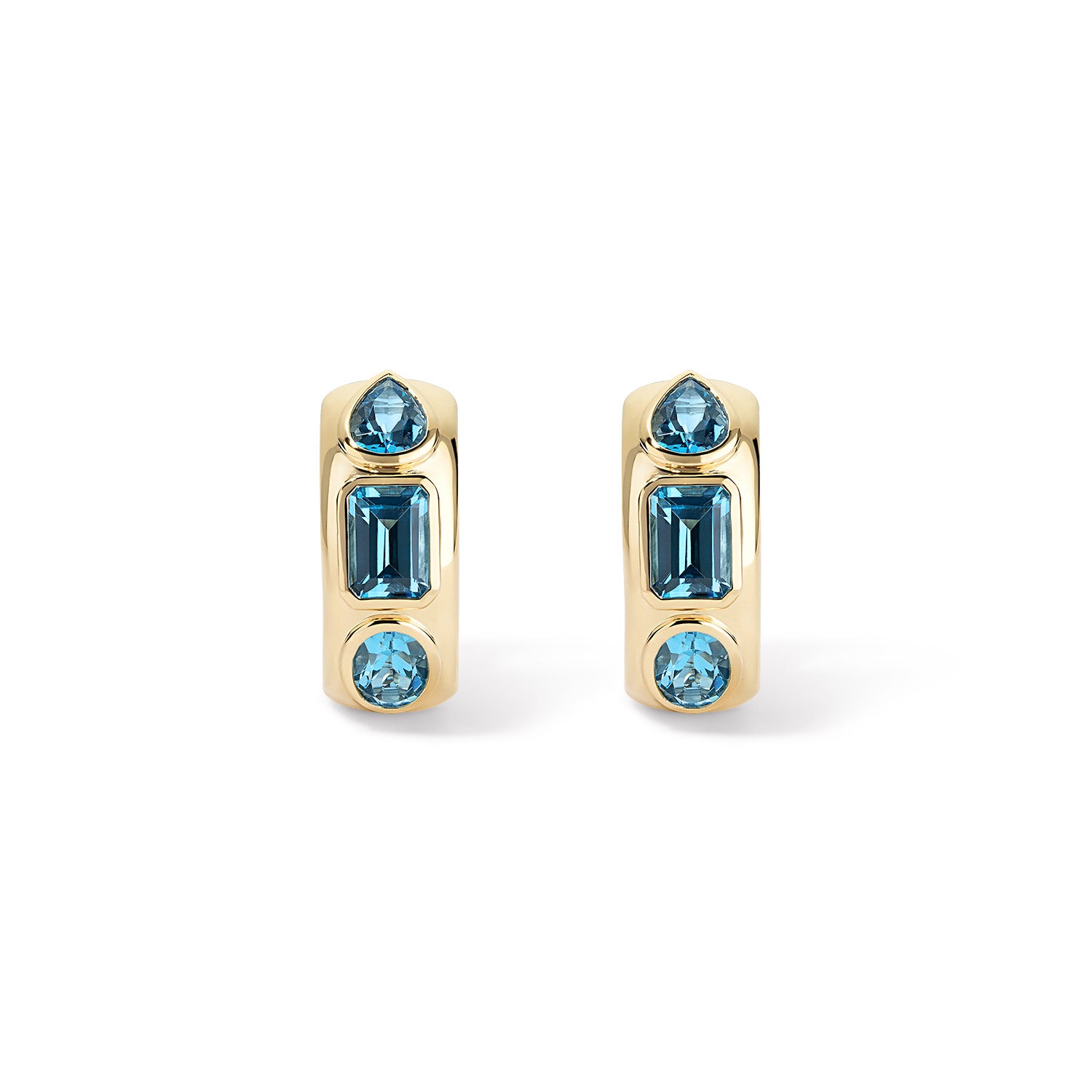 Blue Topaz Multi Shape Huggie