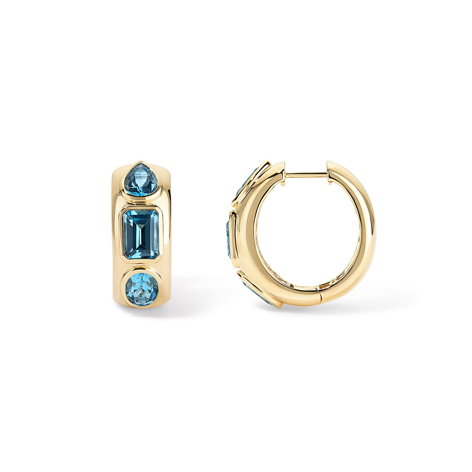 Blue Topaz Multi Shape Huggie