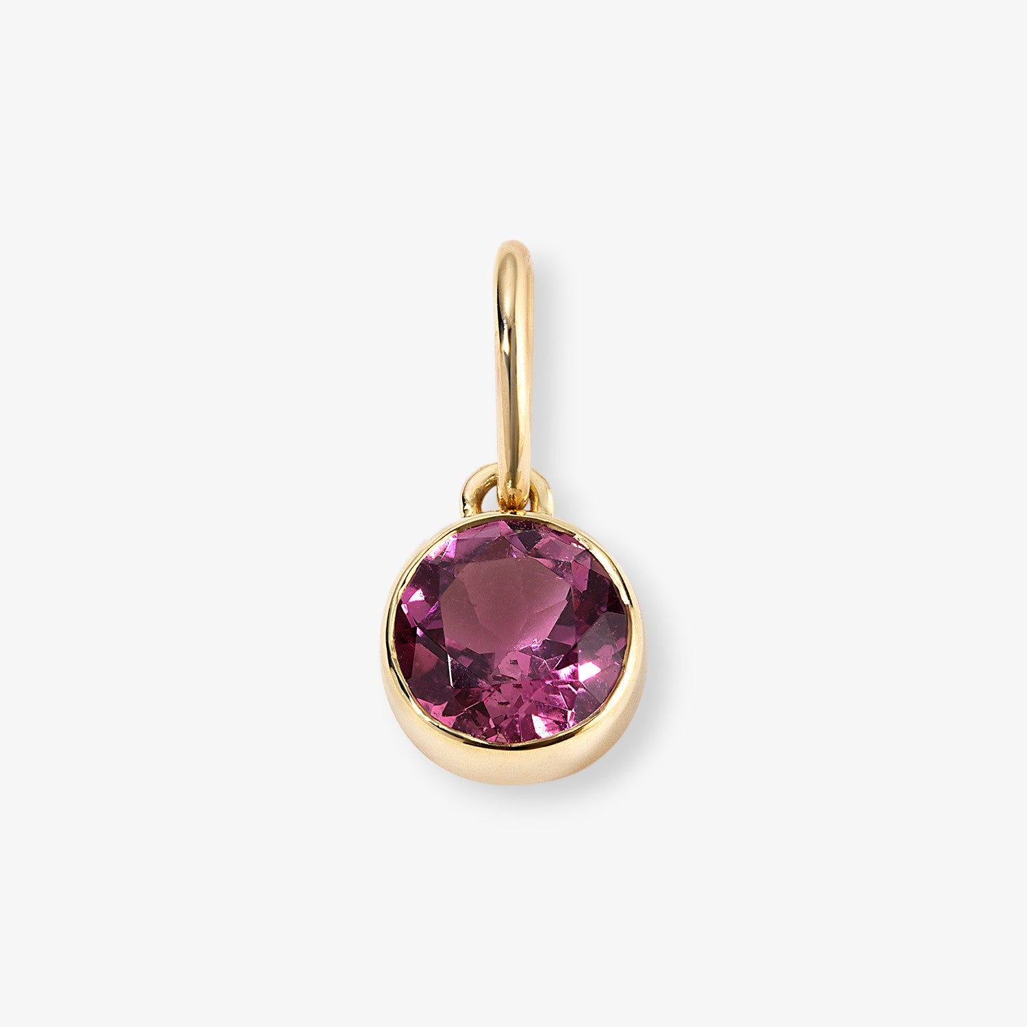 Margot Pink Tourmaline Birthstone Bezel Charm 14K Yellow Gold Small