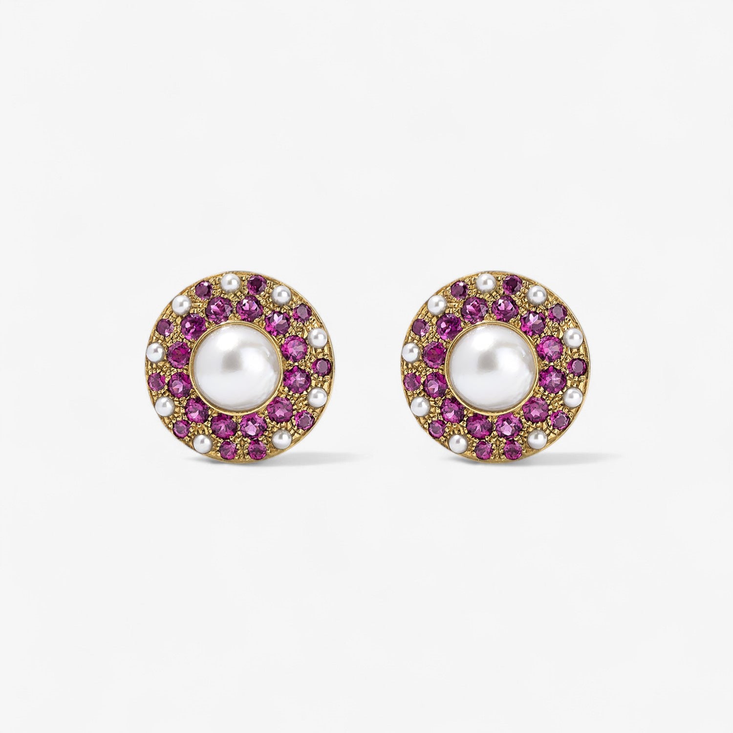 Pearl and Tourmaline Clip-On Earrings
