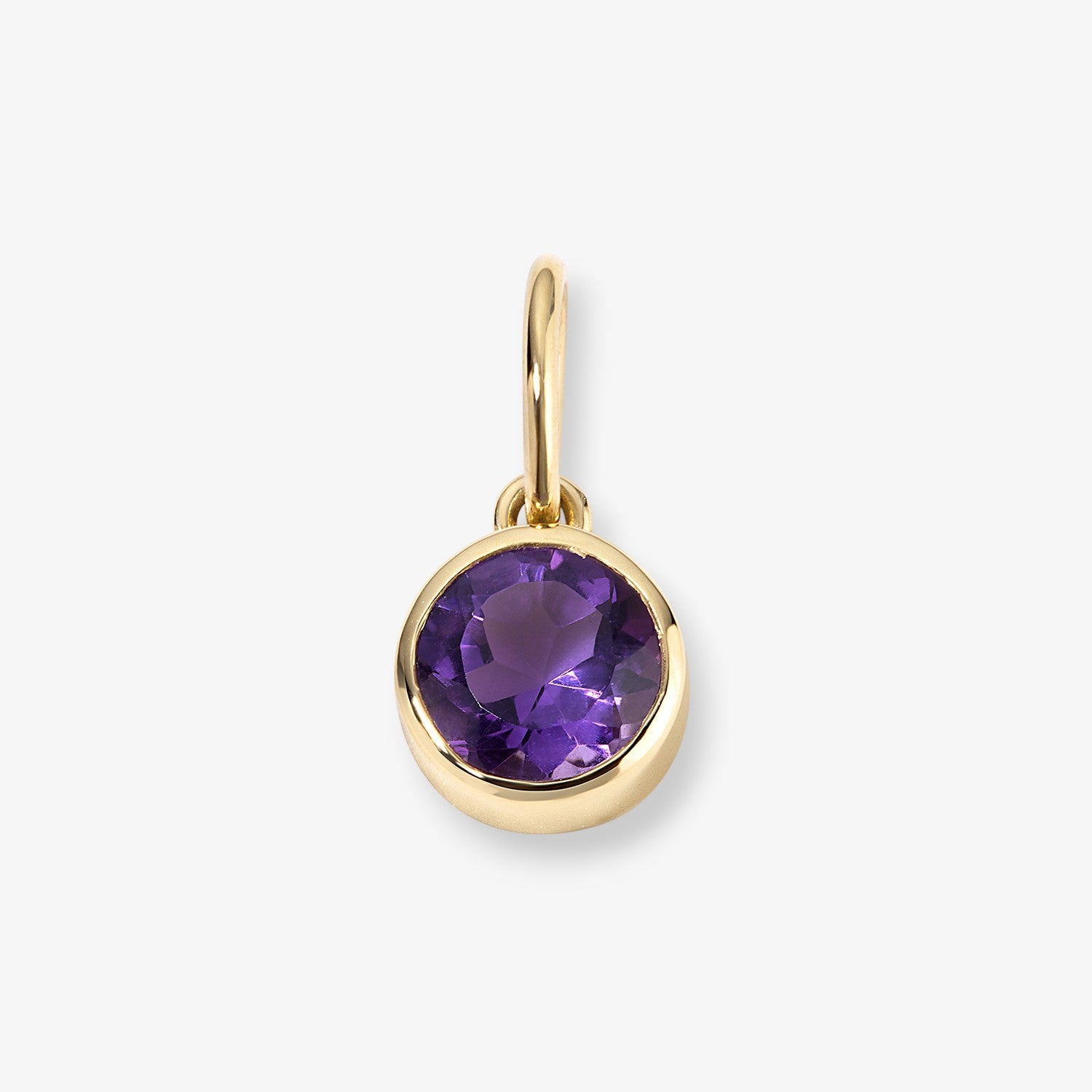Margot Amethyst Birthstone Bezel Charm 14K Yellow Gold Small