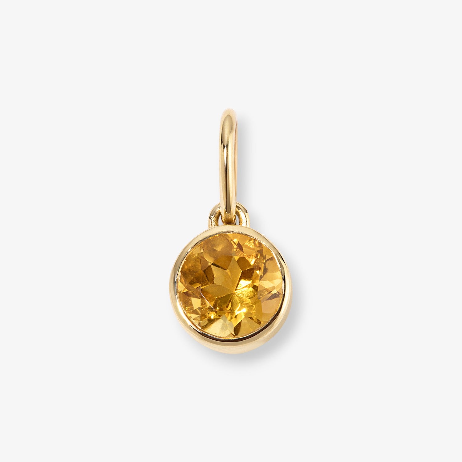 Margot Citrine Birthstone Bezel Charm 14K Yellow Gold Small