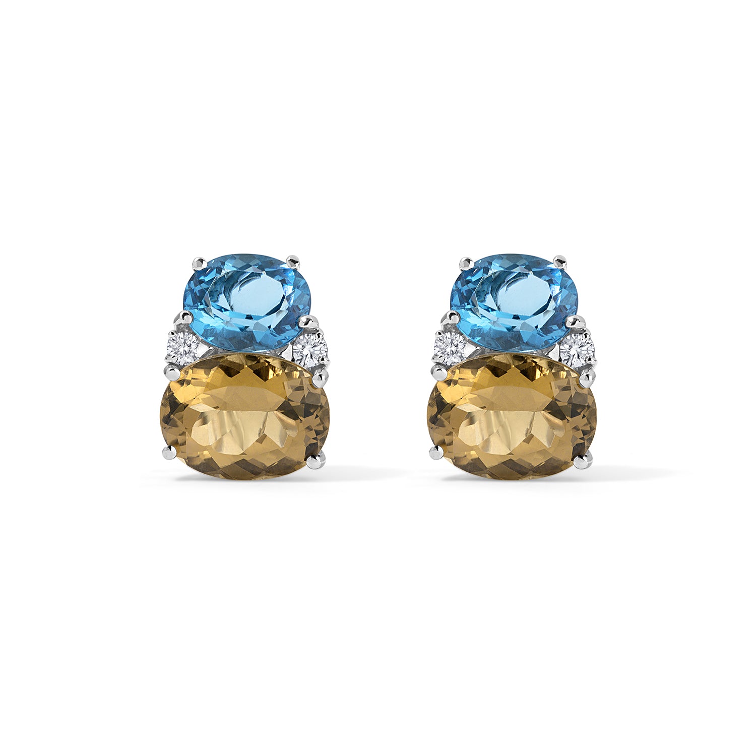 Blue Topaz Clip-On Earrings