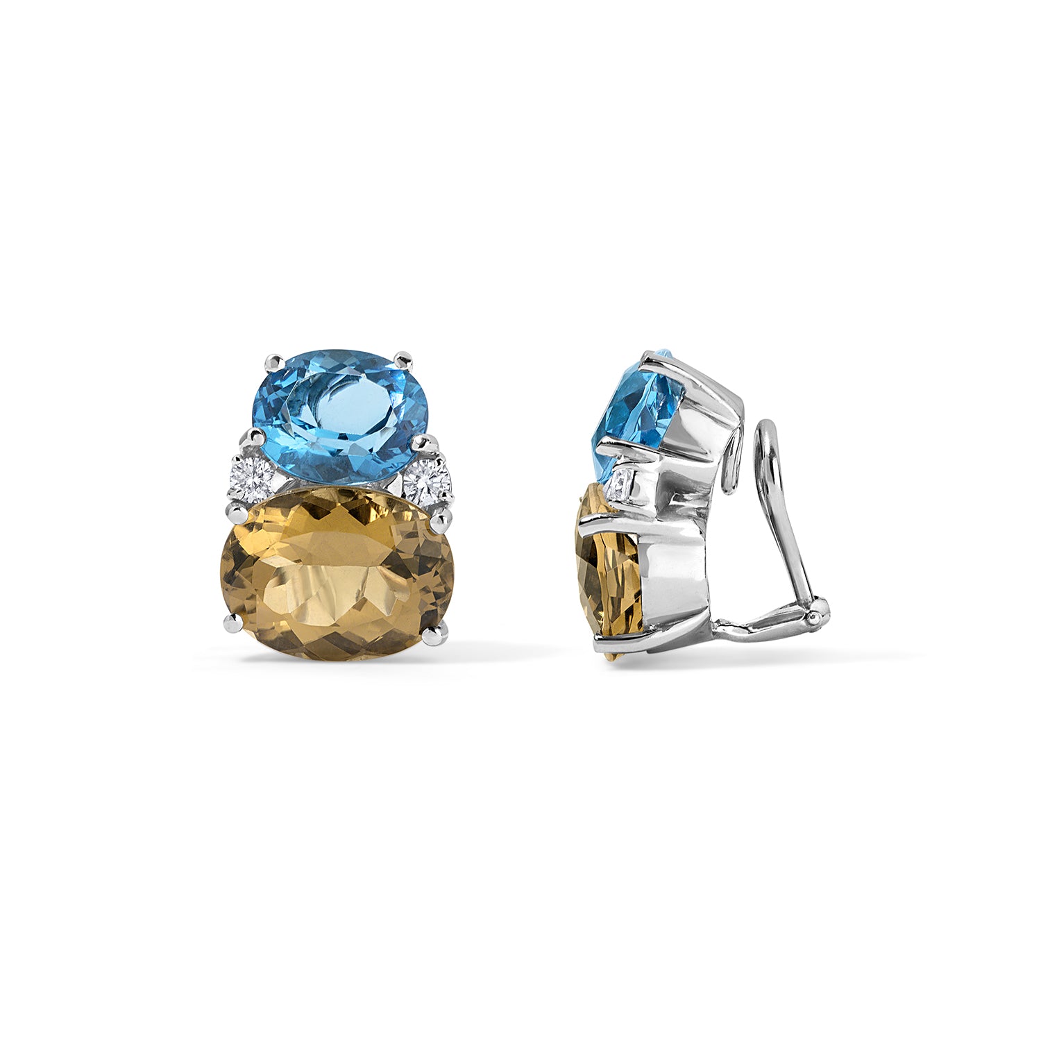 Blue Topaz Clip-On Earrings