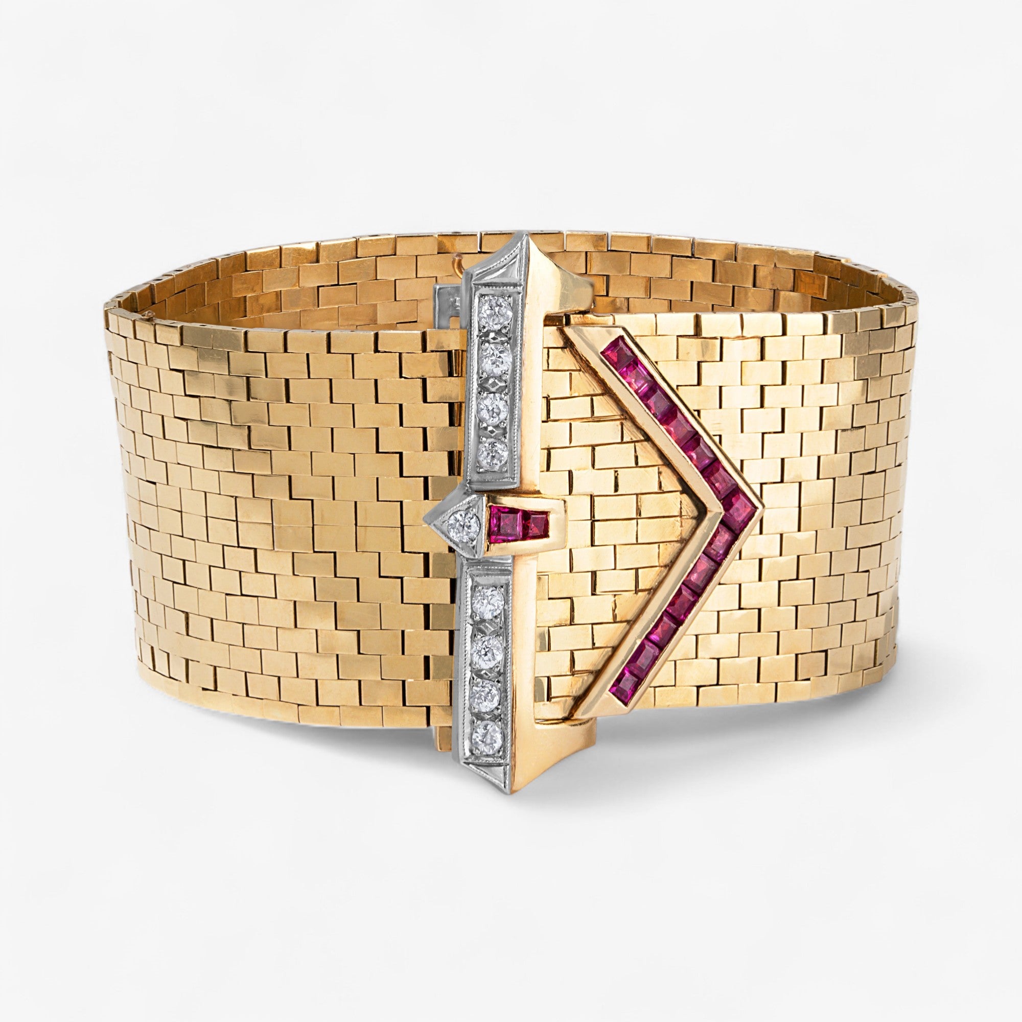 Diamond and Rubies Belt Buckle Bracelet
