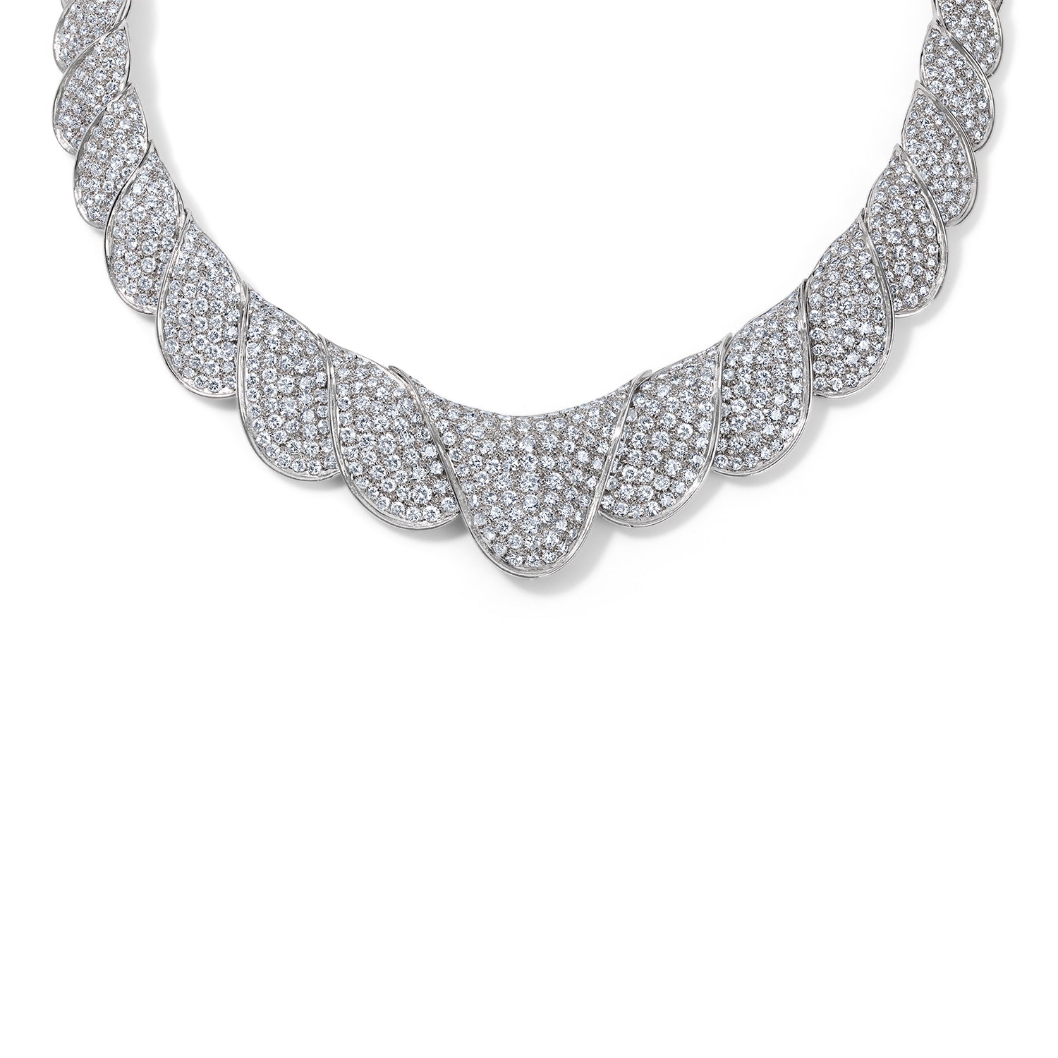 Women's white diamond necklace shops [40+10cm]